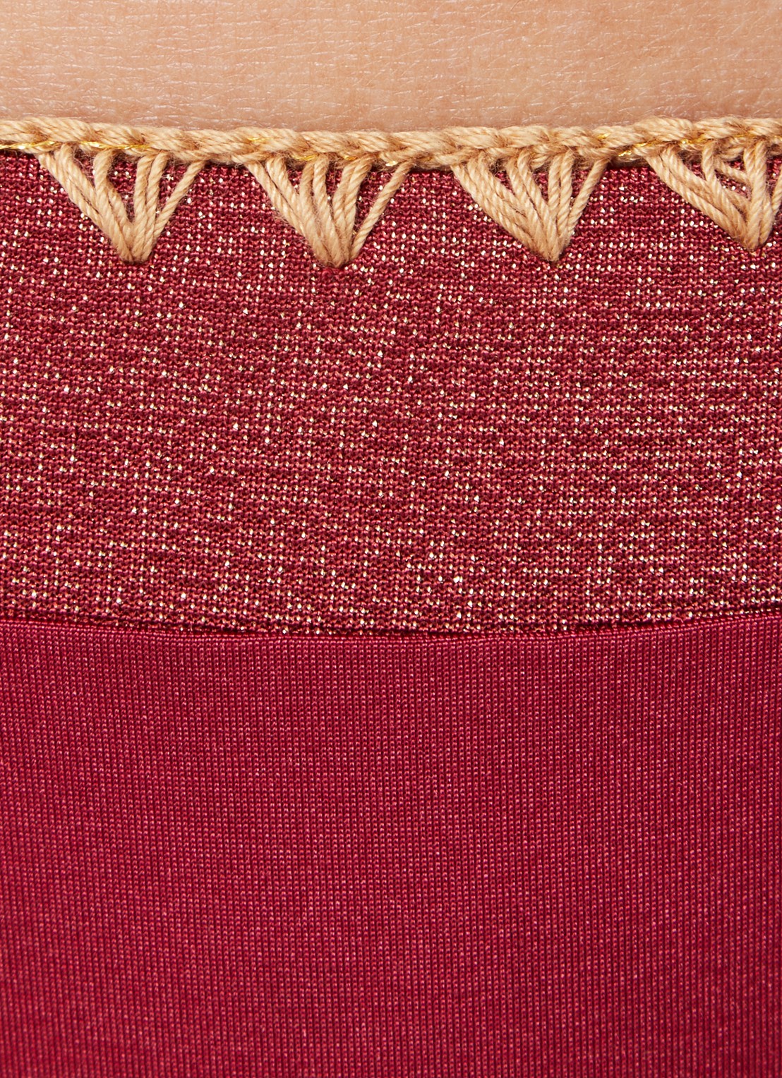 Banana Moon Blika Nazca bikinislip met geknoopt detail en lurex - detail 3 donkerrood