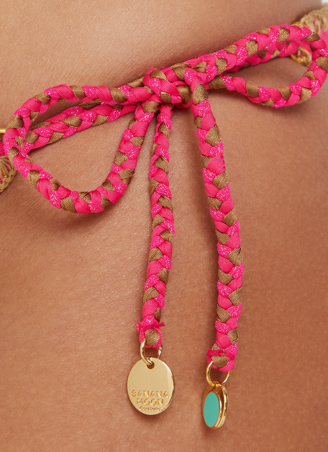 Banana Moon Blika Nazca bikinislip met geknoopt detail en lurex - detail 5 donkerroze