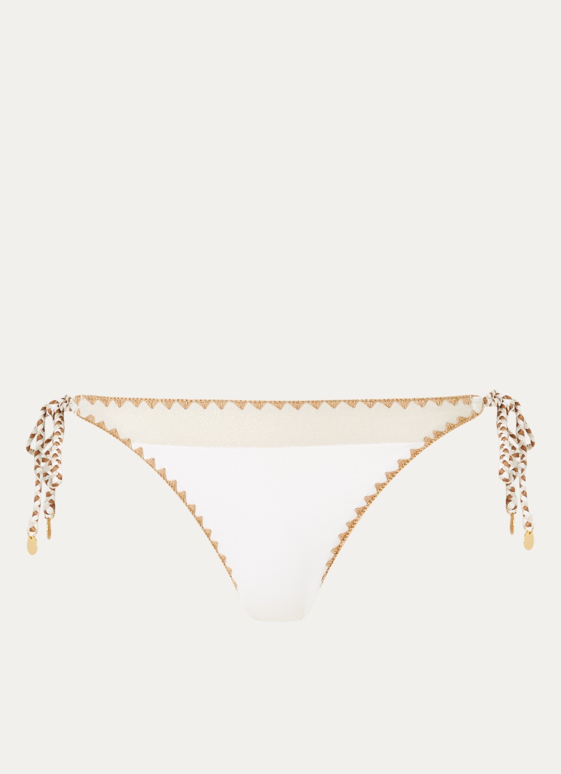 Banana Moon Blika Nazca tanga bikinislip met lurex - voorkant 2 gebroken wit