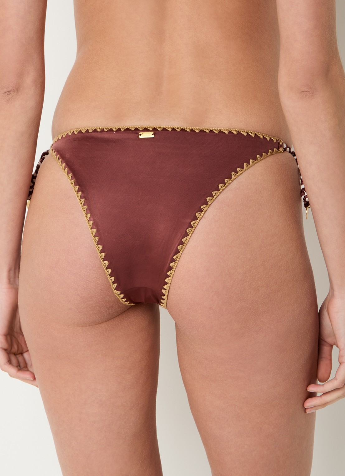 Banana Moon Blika Nazca tanga bikinislip met lurex - achterkant chocoladebruin