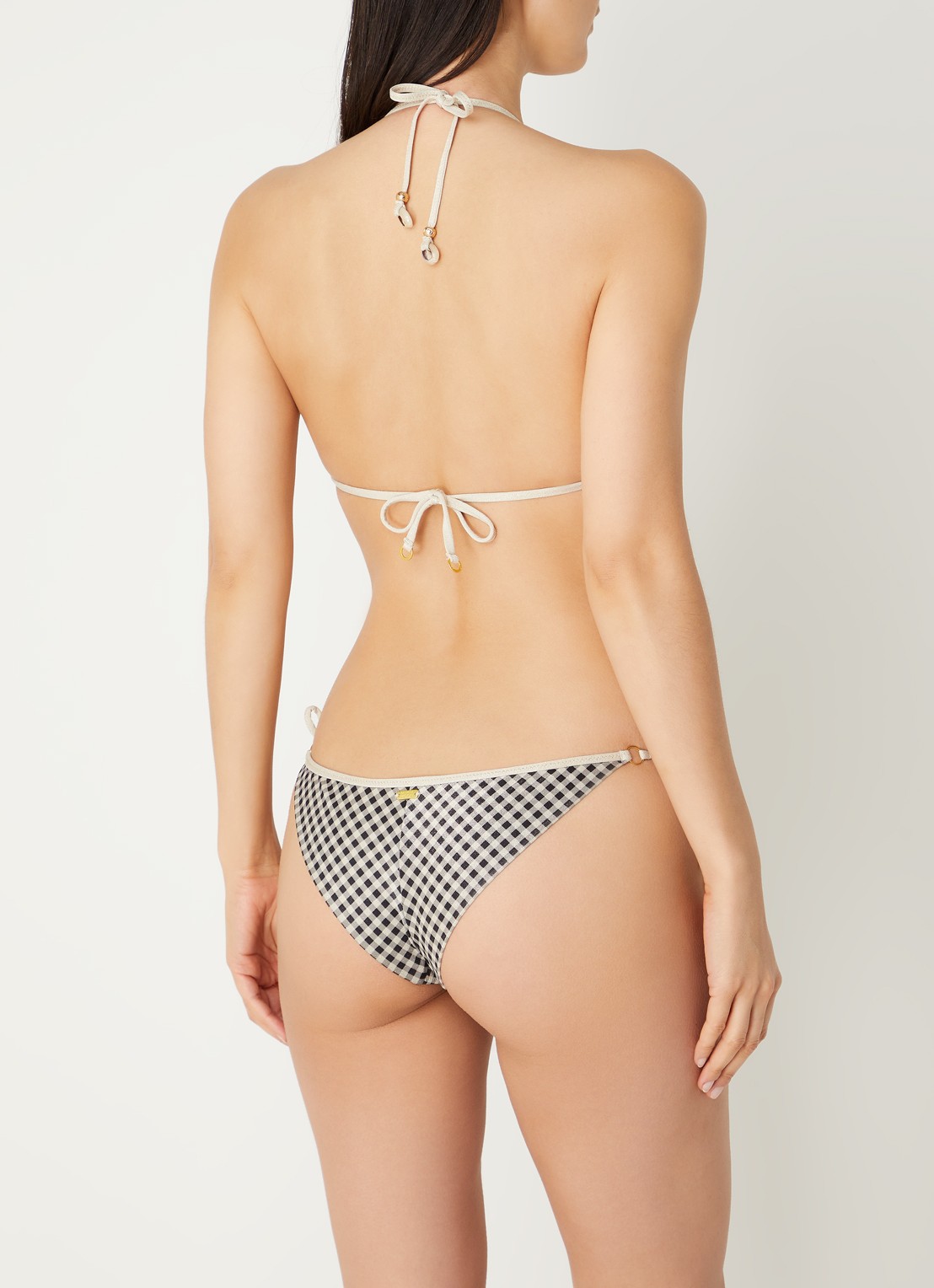Banana Moon Bokaokyma Adela bikiniset met ruitdessin - achterkant beige