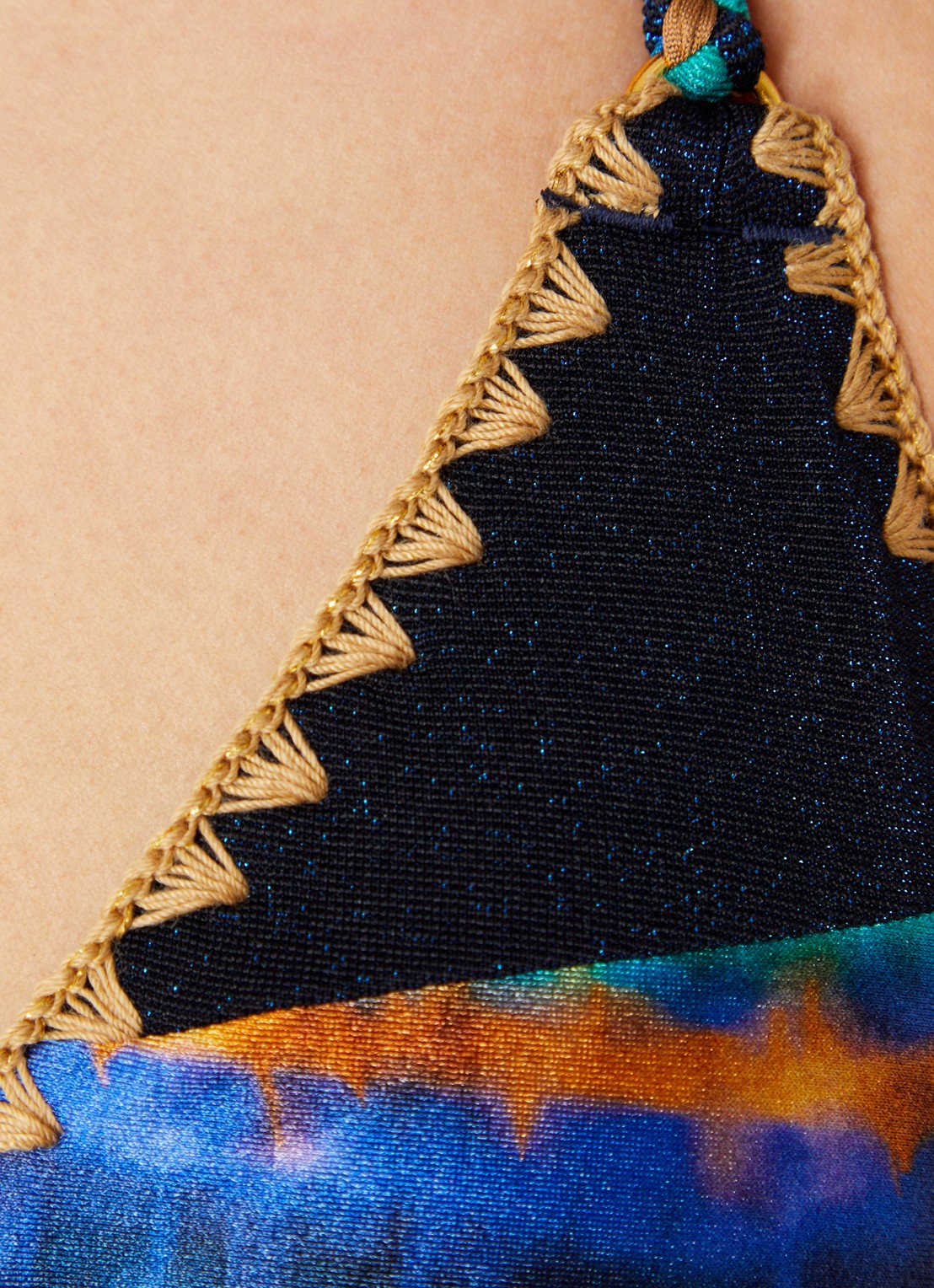 Banana Moon Bosco Lunara triangel bikinitop met print - detail 4 donkerblauw