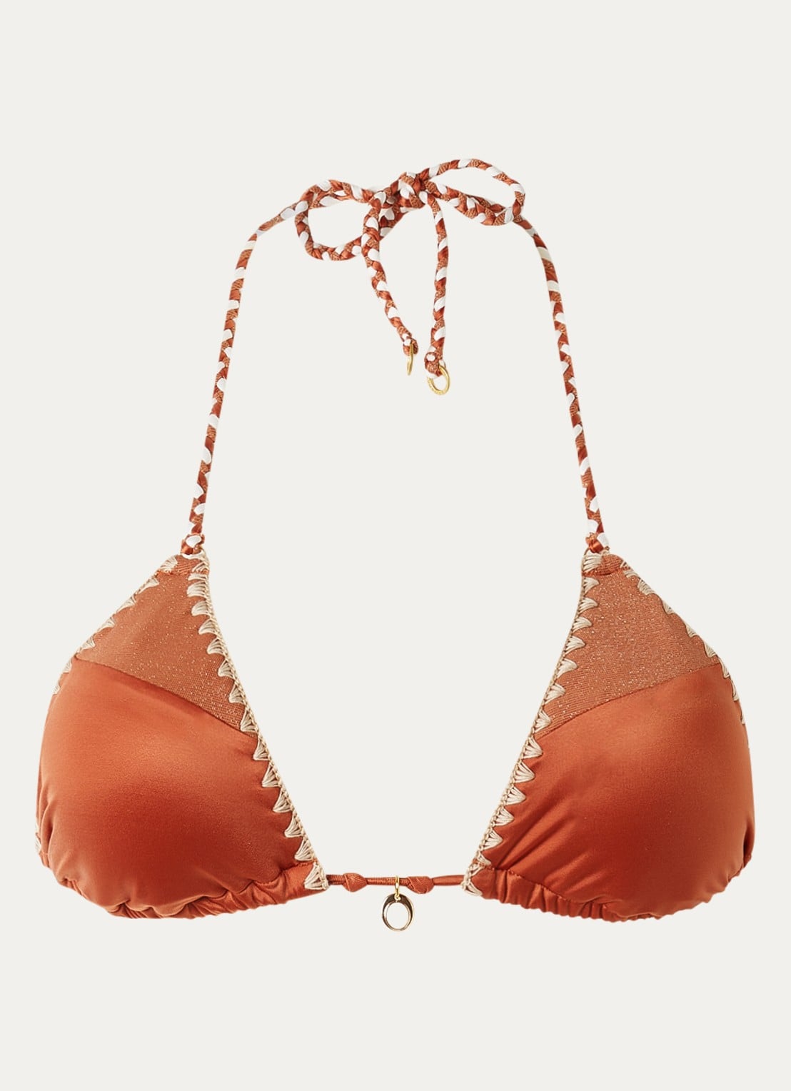 Banana Moon Bosco Nazca triangel bikinitop met uitneembare vulling - voorkant roestbruin