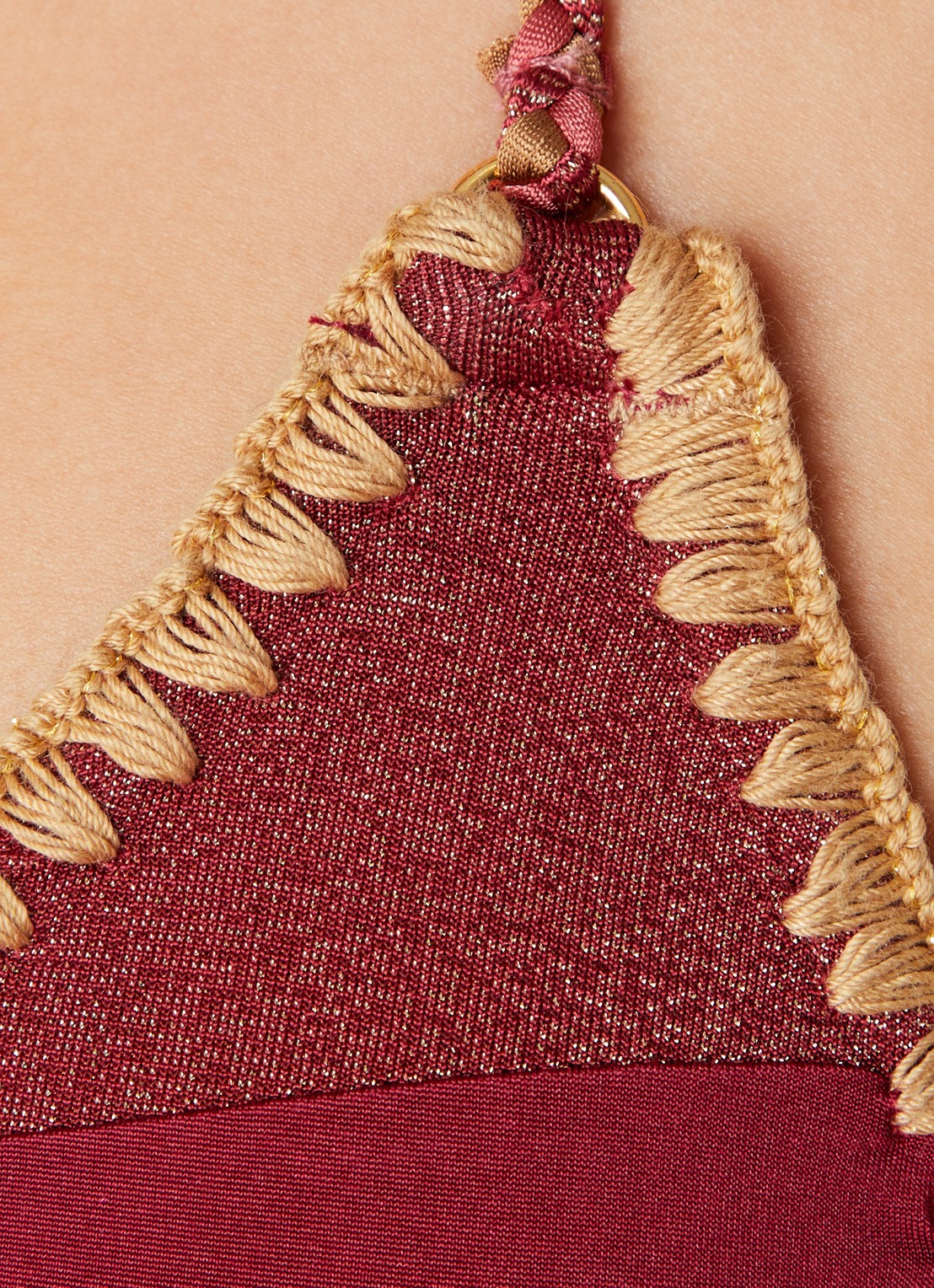 Banana Moon Bosco Nazca triangel bikinitop met uitneembare vulling - detail 3 donkerrood
