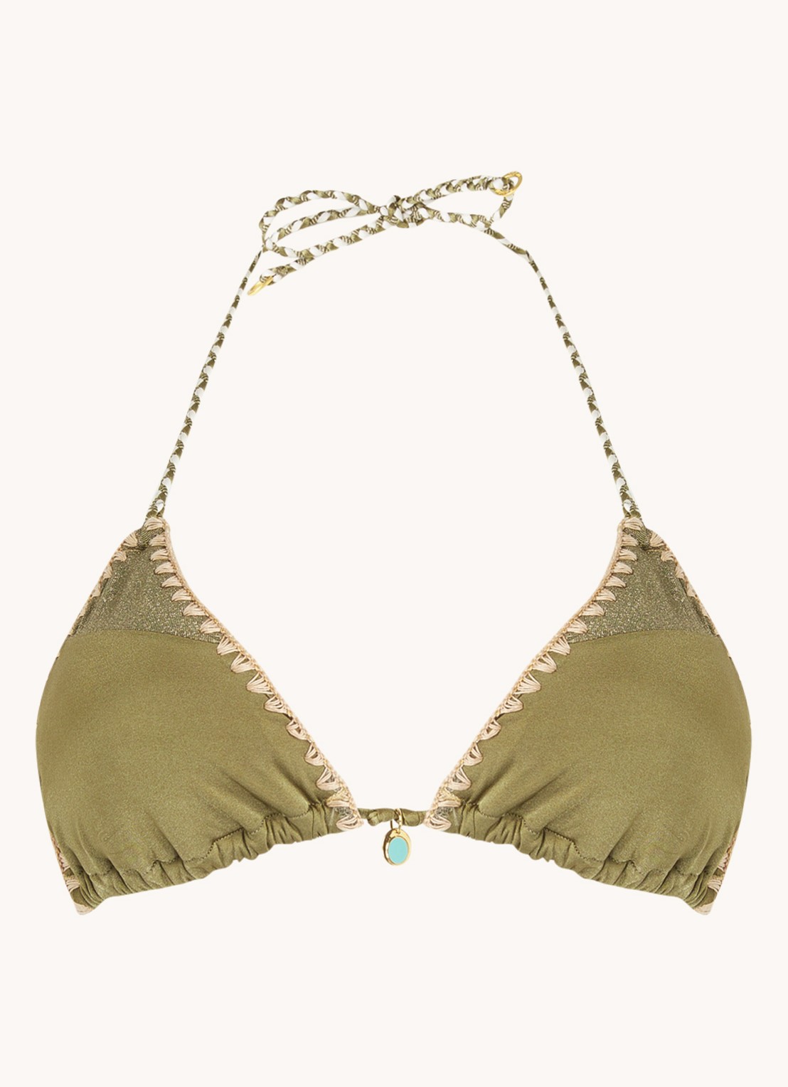 Banana Moon Bosco Nazca triangel bikinitop met uitneembare vulling - voorkant 2 bronsgroen