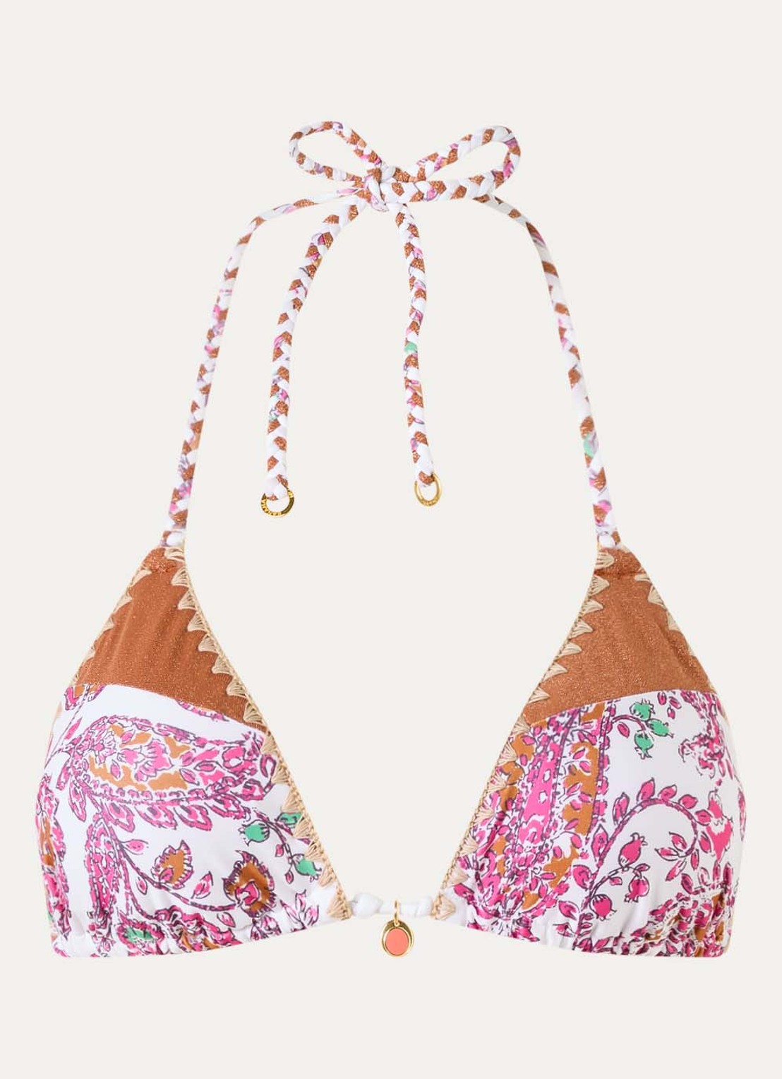 Banana Moon Bosco triangel bikinitop met print - voorkant roze