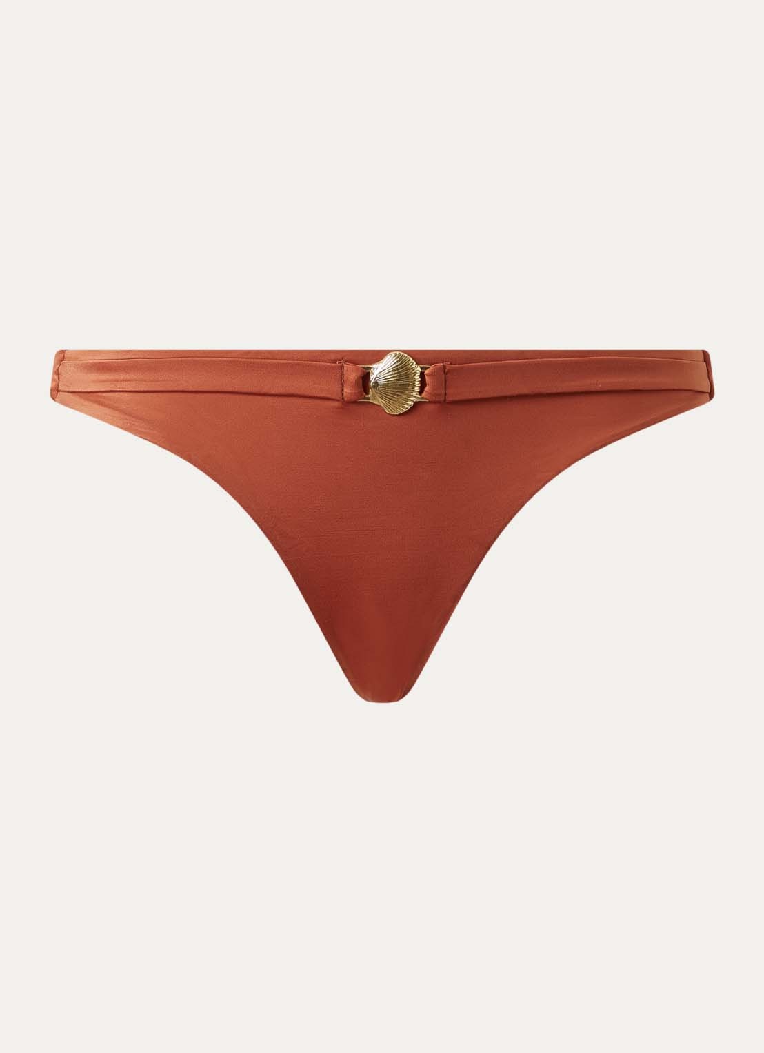 Banana Moon Dei Coraliss tanga bikinislip metallic finish - voorkant 4 roestbruin