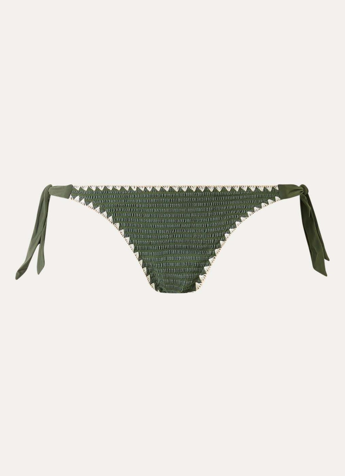 Banana Moon Dimka Dakota bikinislip met striksluiting - voorkant 2 legergroen