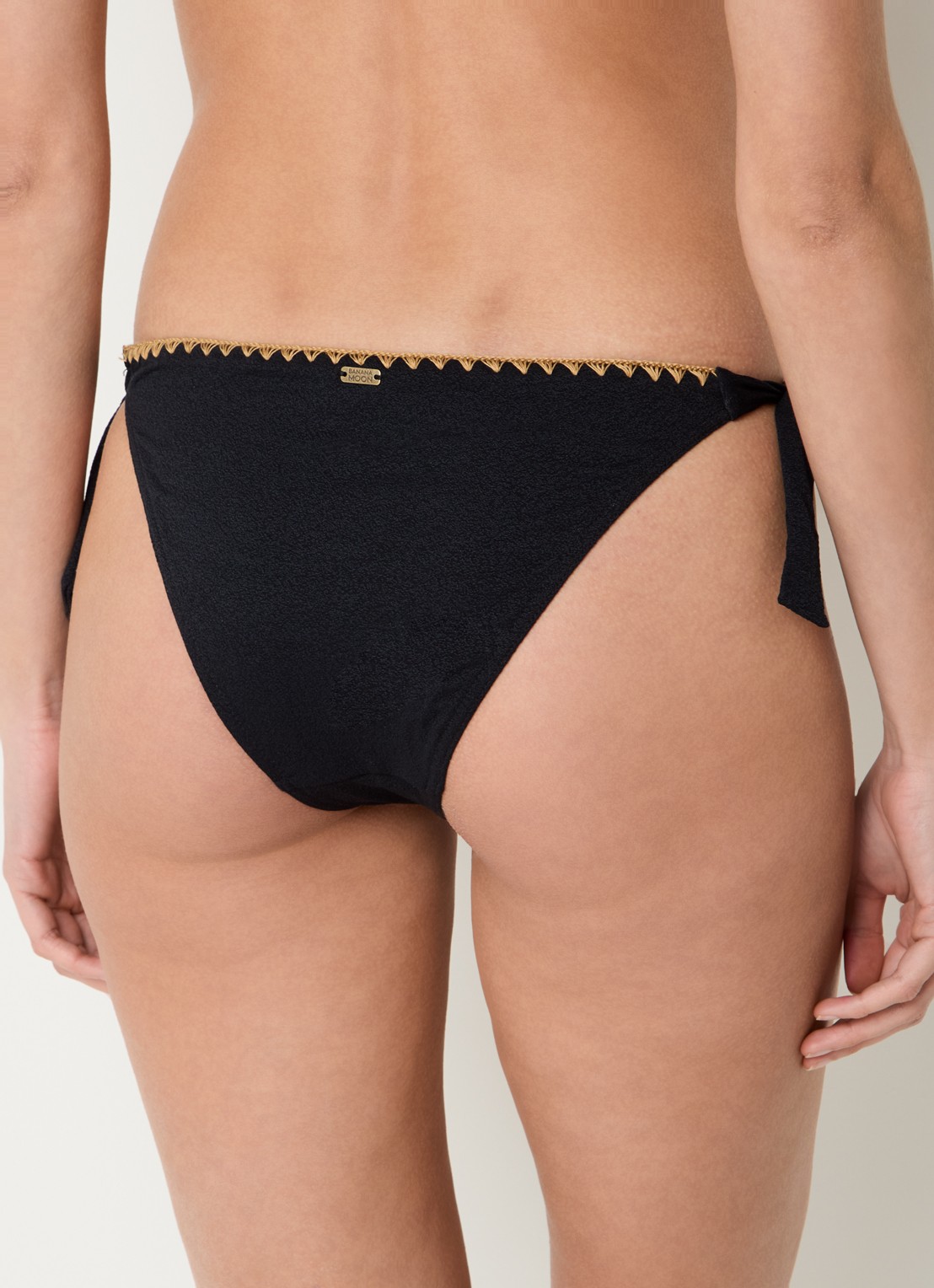 Banana Moon Dimka Sanrafe bikinislip met geknoopt detail - achterkant zwart