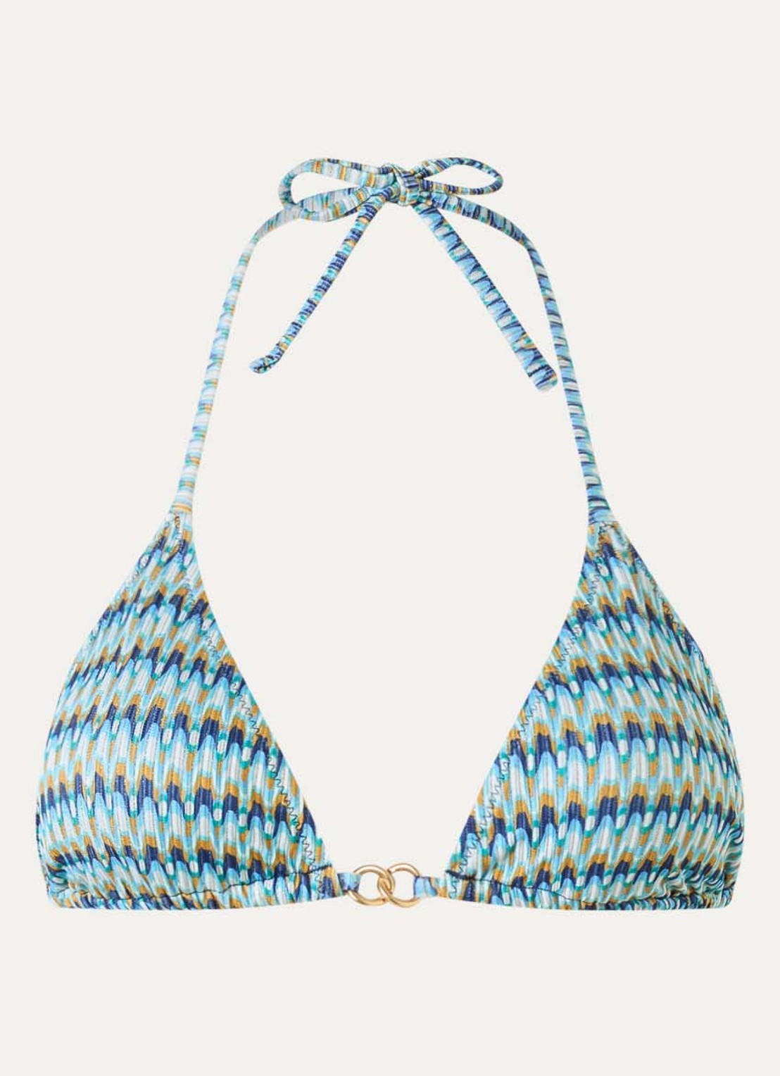 Banana Moon Jotrao triangel bikinitop met print - voorkant 4 blauw
