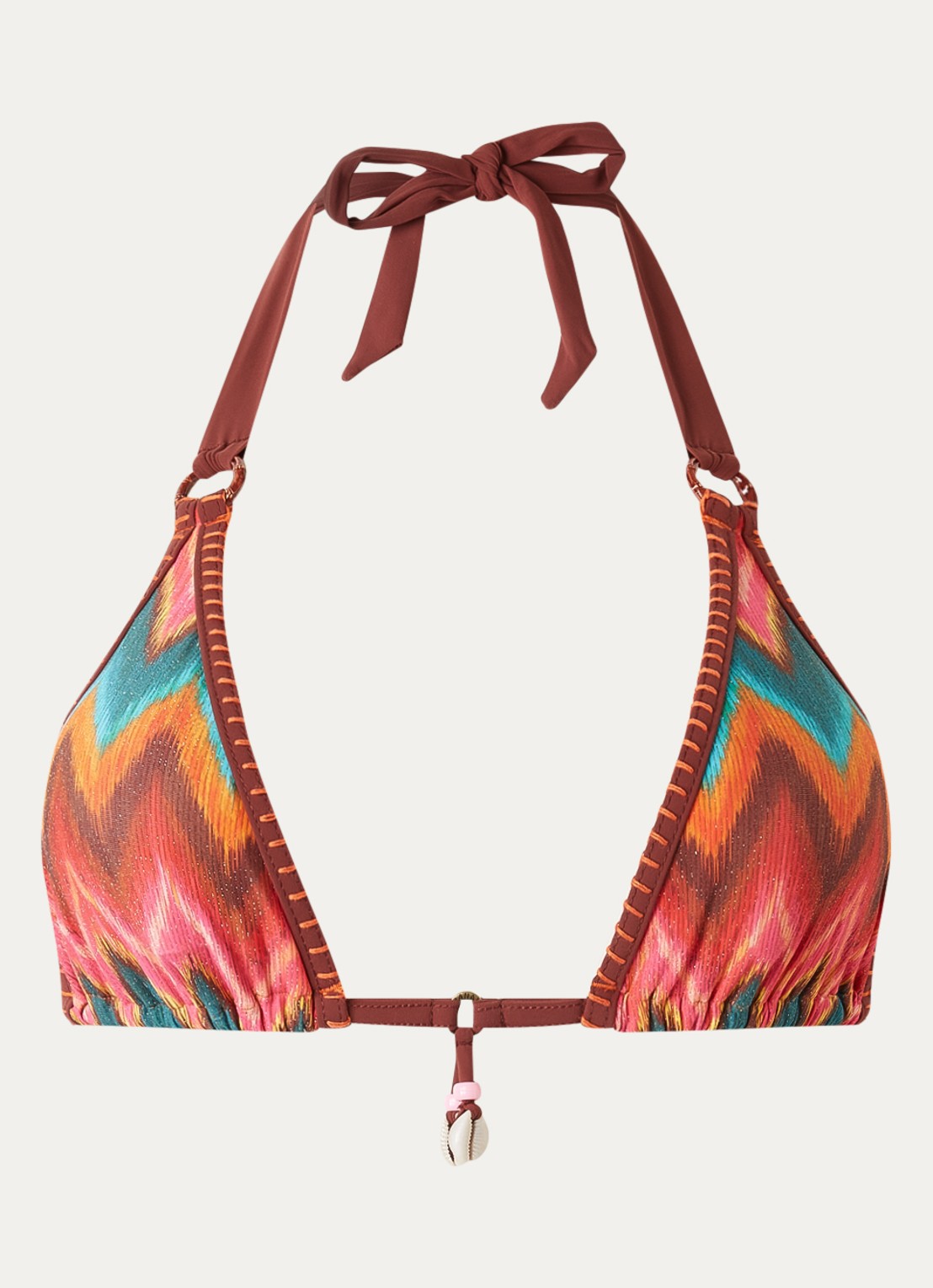 Banana Moon Liko Nalika halter bikinitop met grafische print - voorkant 2 orange