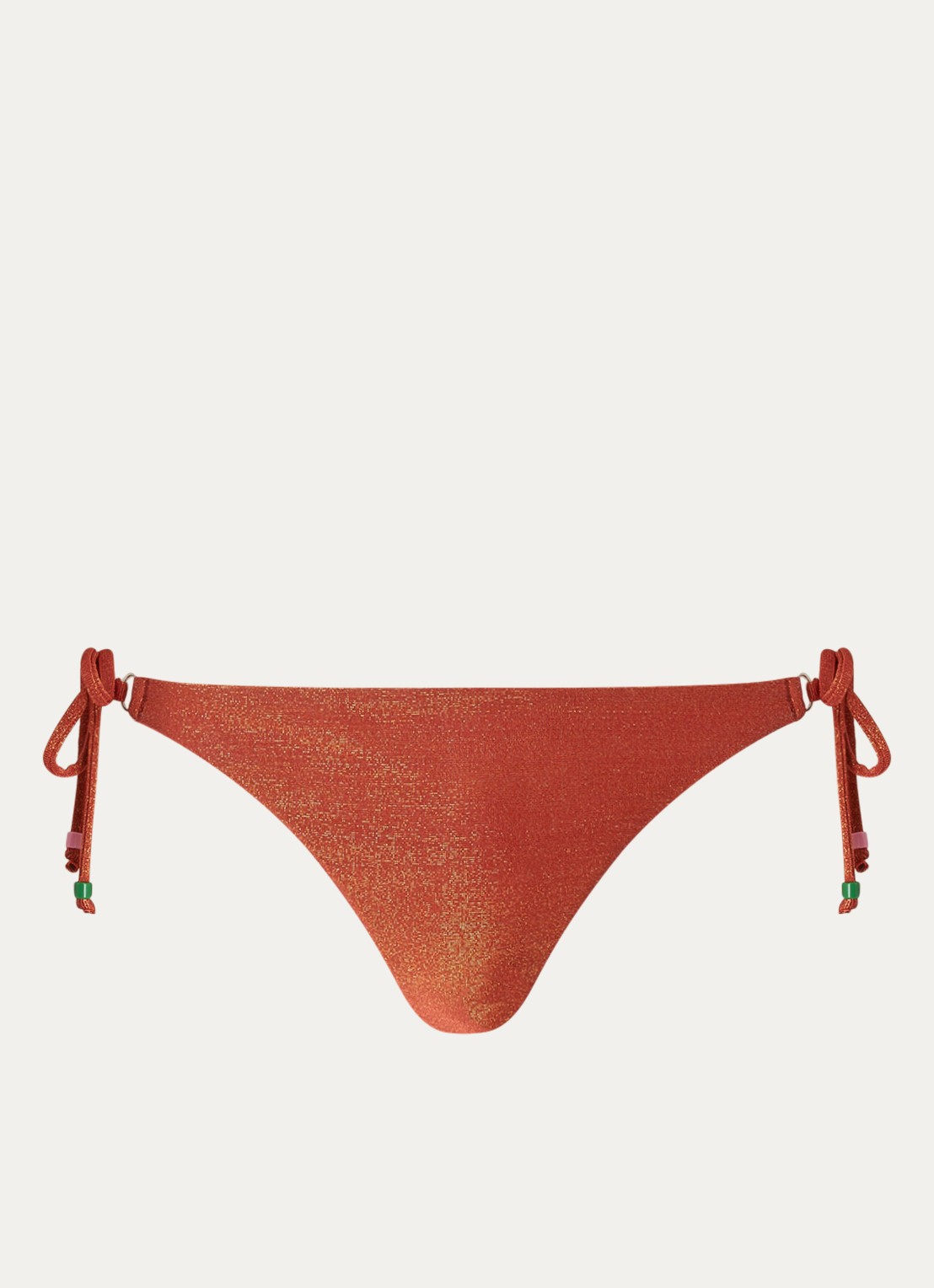 Banana Moon Lina brazilian bikinislip met lurex - voorkant oranjerood