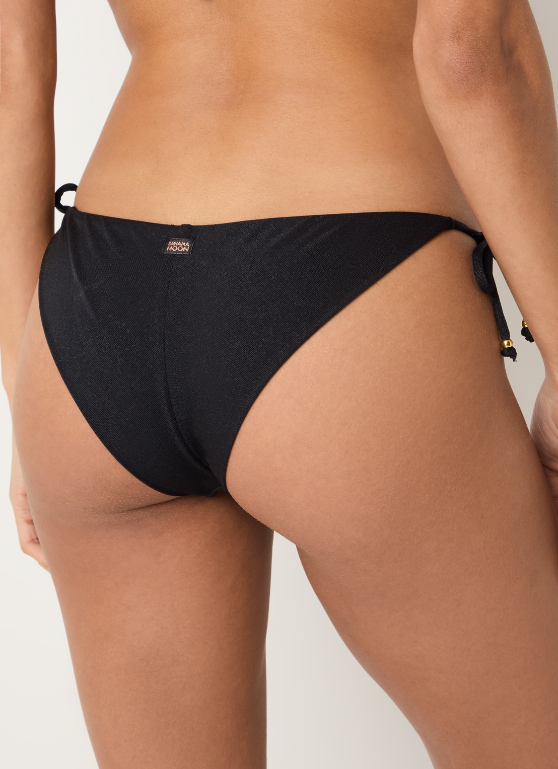 Banana Moon Lina Light brazilian bikinislip met geknoopt detail - achterkant 5 zwart