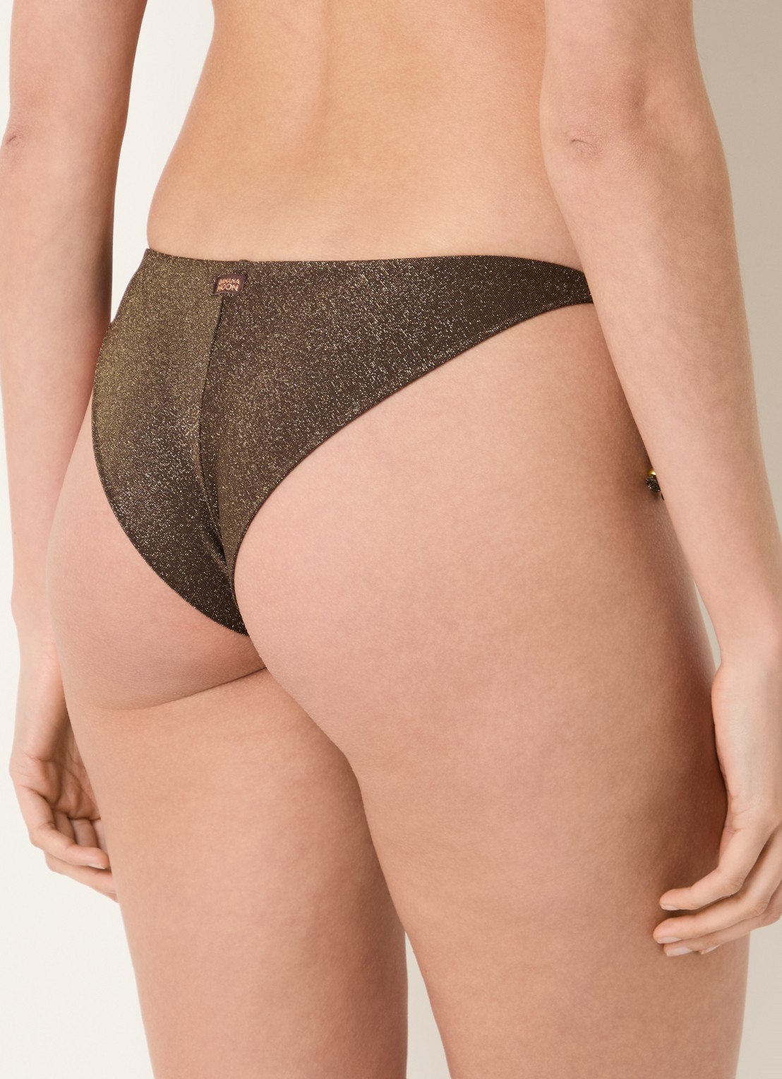Banana Moon Lina tanga bikinislip met lurex - achterkant 5 chocoladebruin