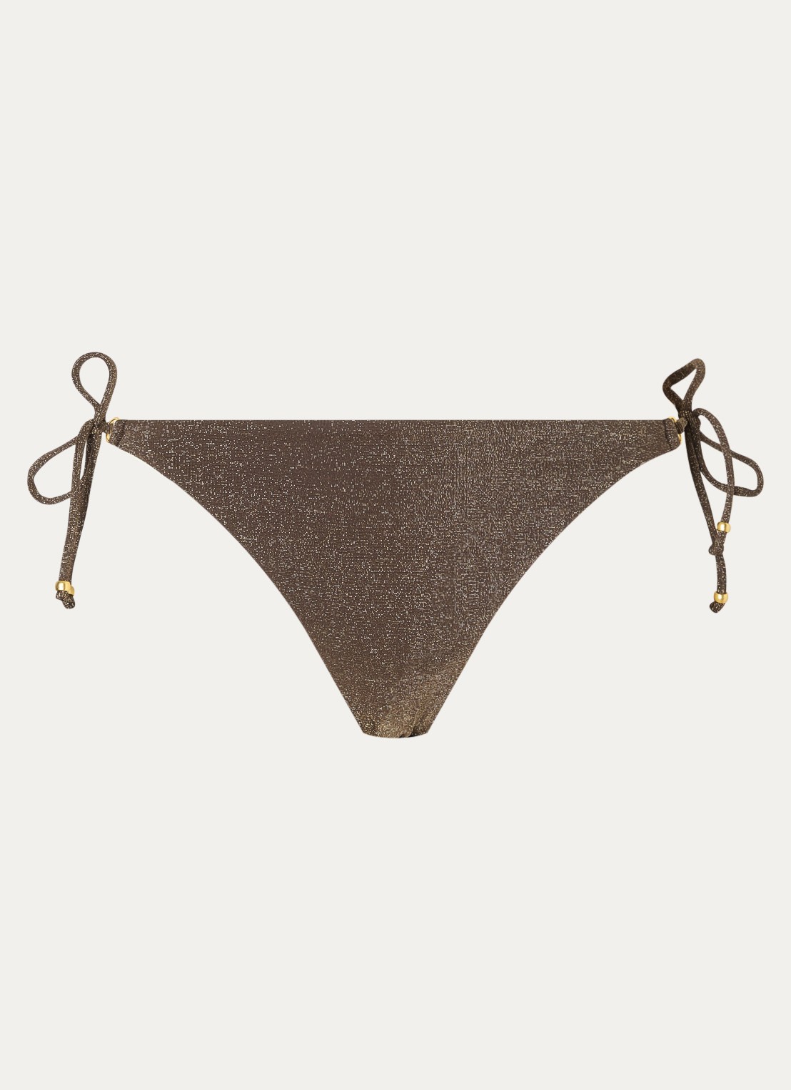Banana Moon Lina tanga bikinislip met lurex - voorkant chocoladebruin