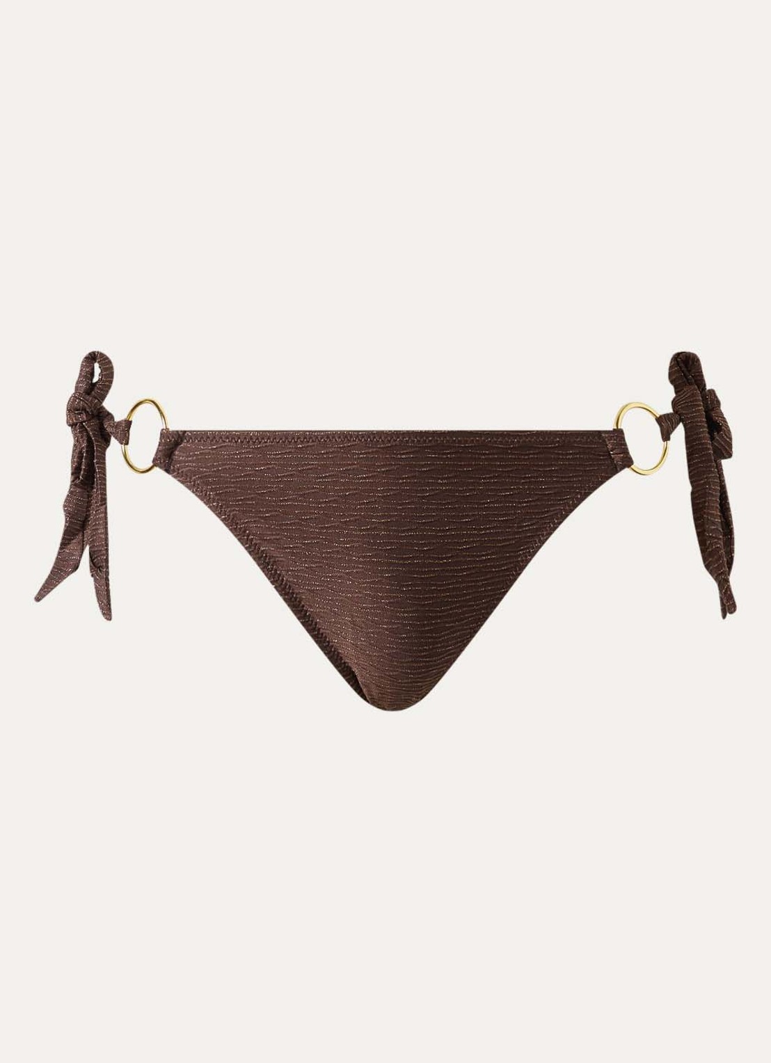 Banana Moon Takia Calicari bikinislip met lurex - voorkant 3 chocoladebruin