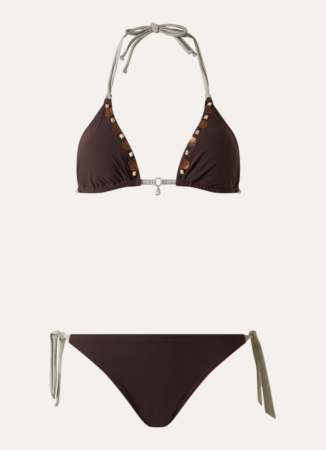 Banana Moon Yerodasia Keran bikiniset met kralendecoratie - voorkant 4 bruin