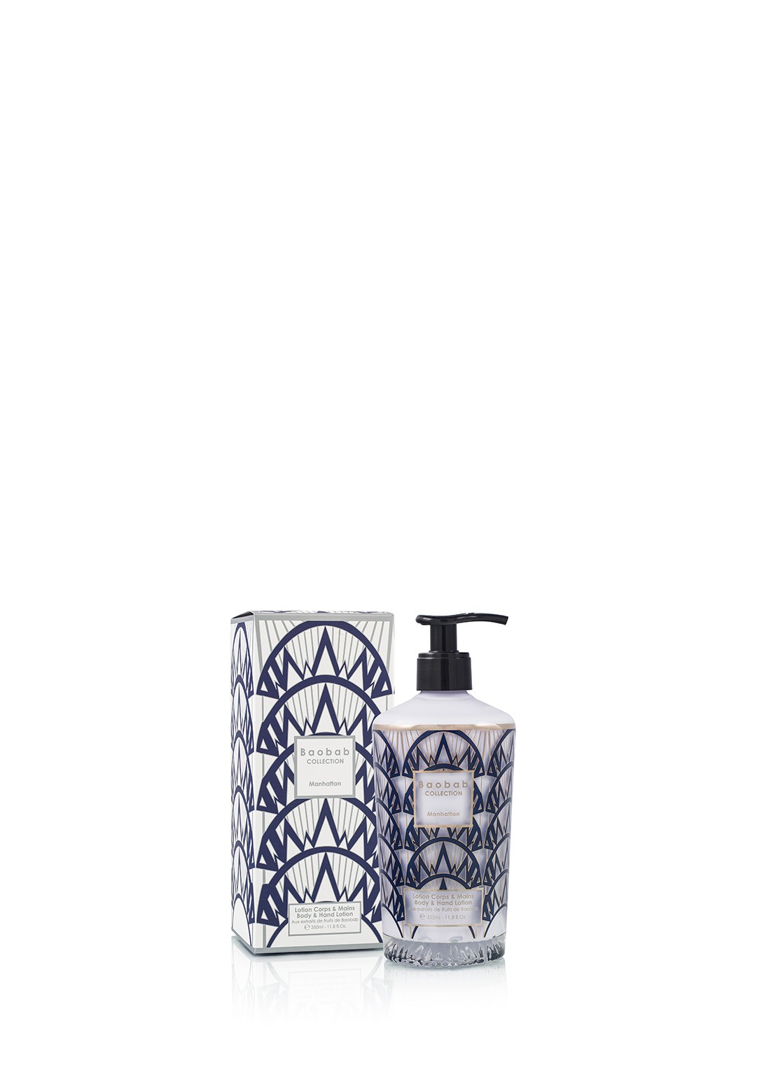 Baobab Collection Manhattan body- & handlotion 350 ml  - voorkant blauw