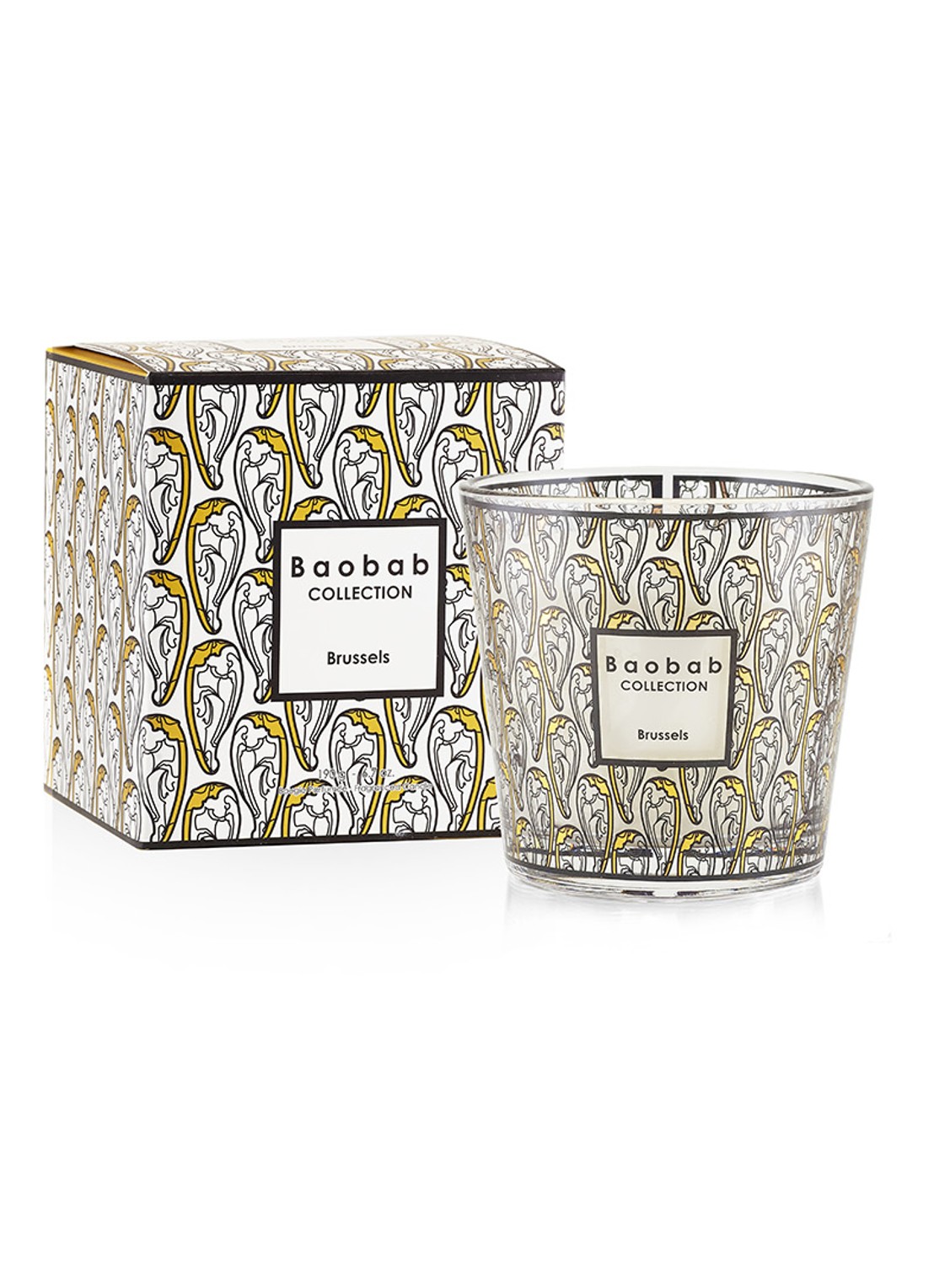 Baobab Collection My First Baobab Brussels geurkaars 190 gram - voorkant zwart