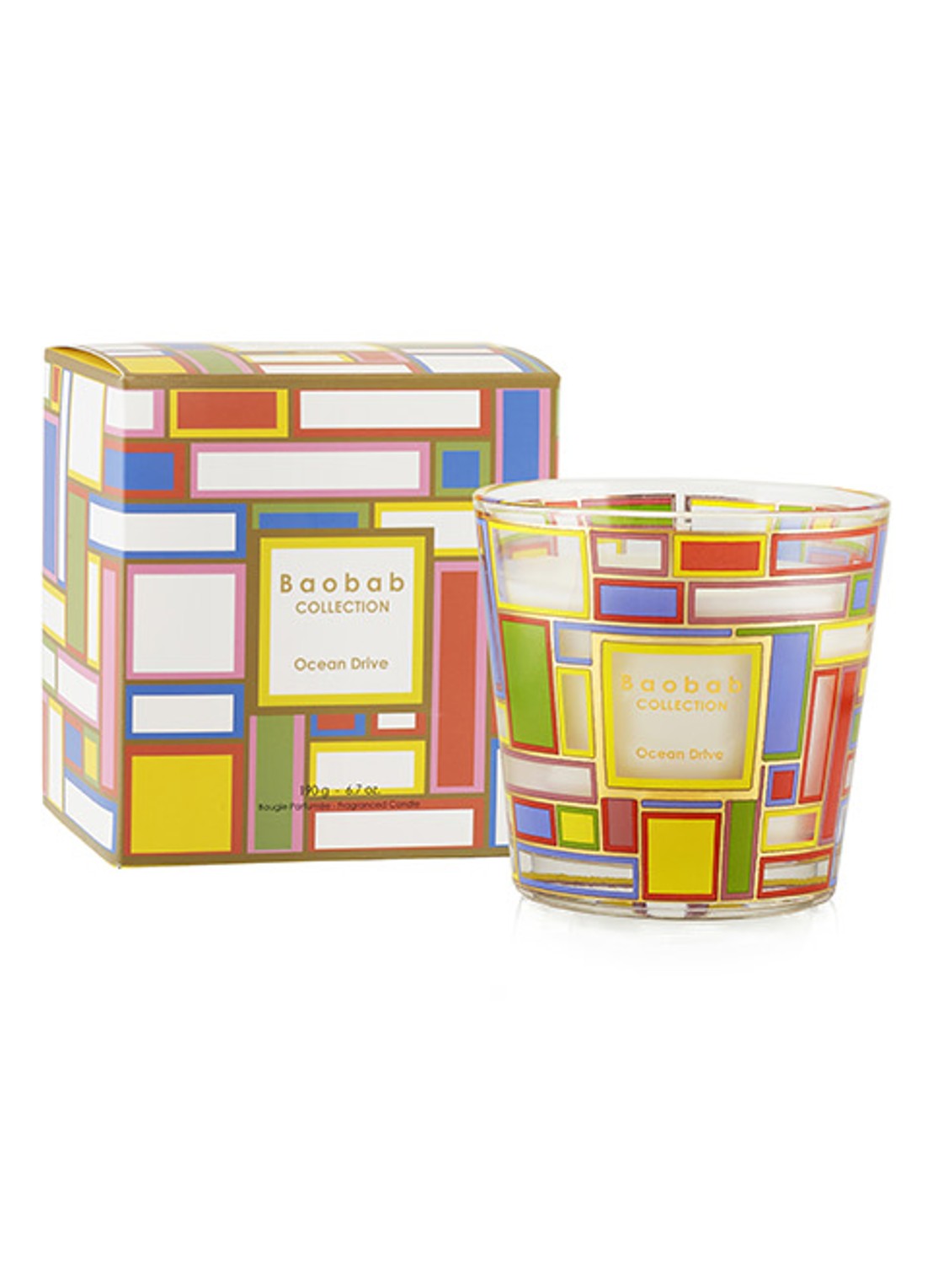 Baobab Collection My First Baobab Ocean Drive geurkaars 190 gram - voorkant geel