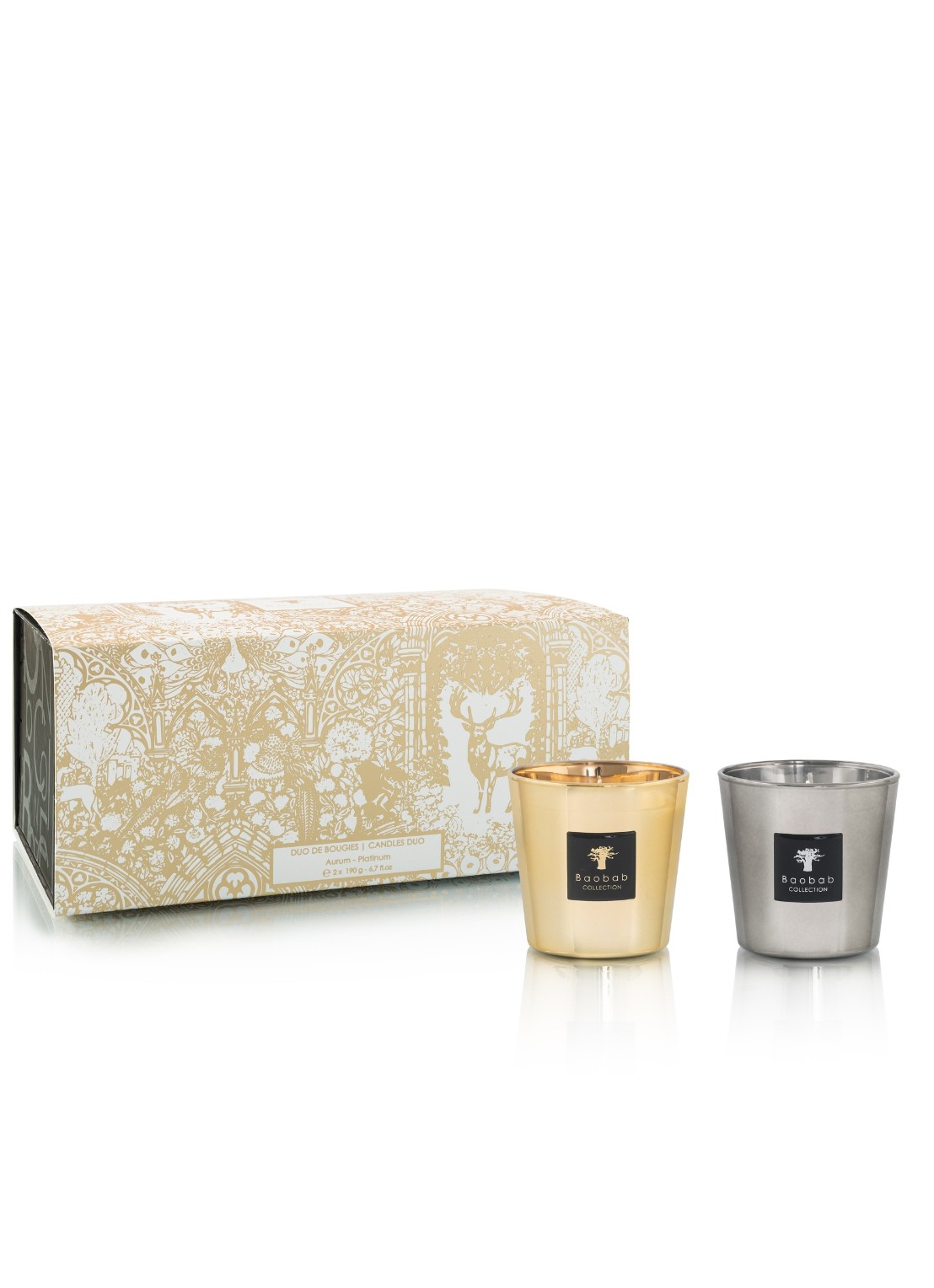 Baobab Collection Platinum en Aurum geurkaars set van 2 - voorkant undefined