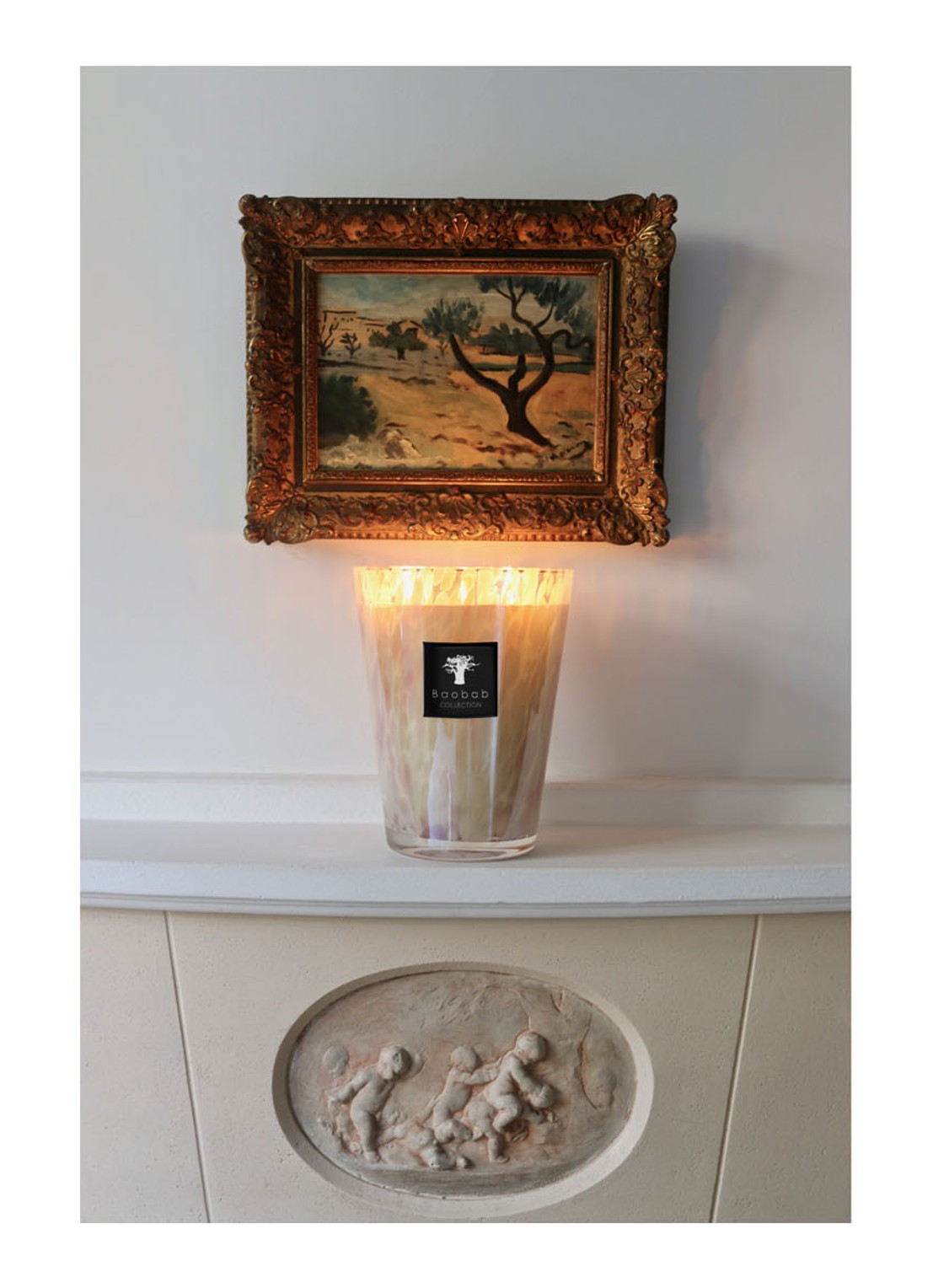 Baobab Collection White Pearls Max 24 geurkaars 3 kg - detail creme