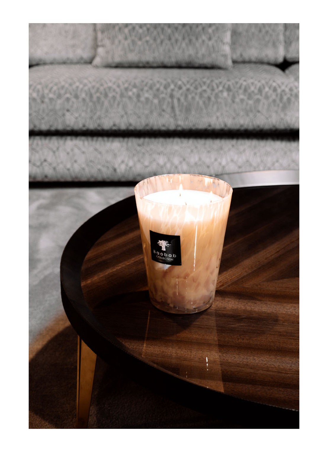 Baobab Collection White Pearls Max 24 geurkaars 3 kg - voorkant 3 creme