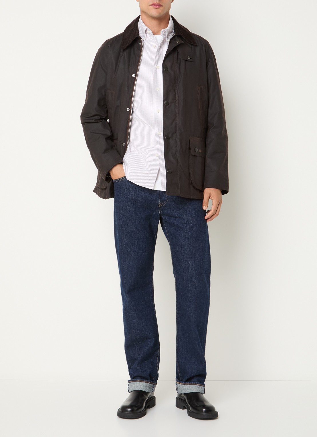 Barbour Ashby barn jack met klepzakken - voorkant 4 donkerbruin