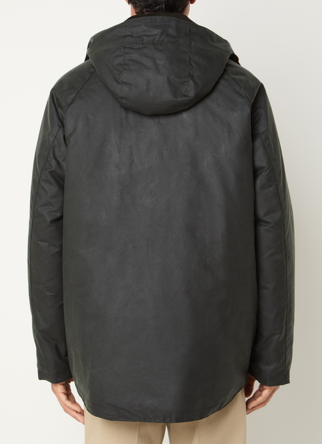 Barbour Beaufort gewatteerde parka met afneembare capuchon en klepzakken - achterkant 4 groen