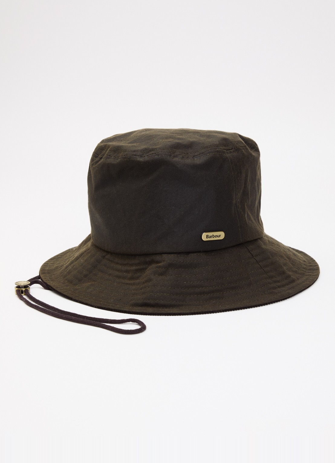 Barbour Delilah bucket hoed met details van corduroy  - voorkant 2 olijfgroen