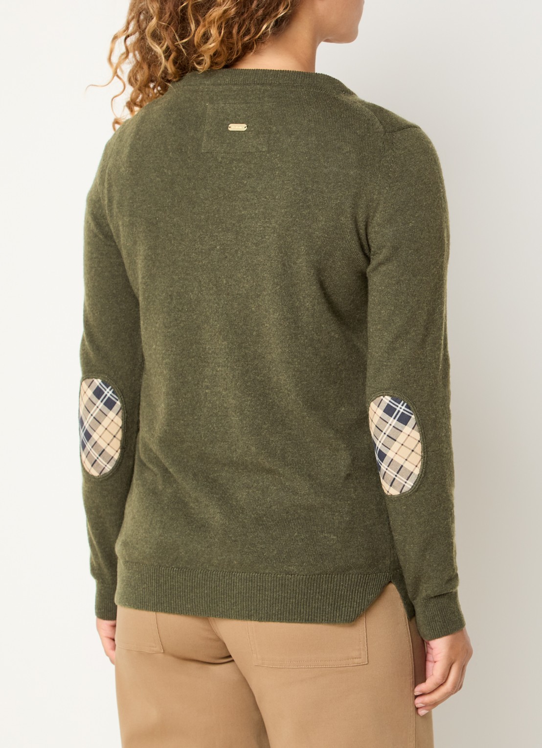 Barbour Fijngebreide pullover - achterkant 2 olijfgroen