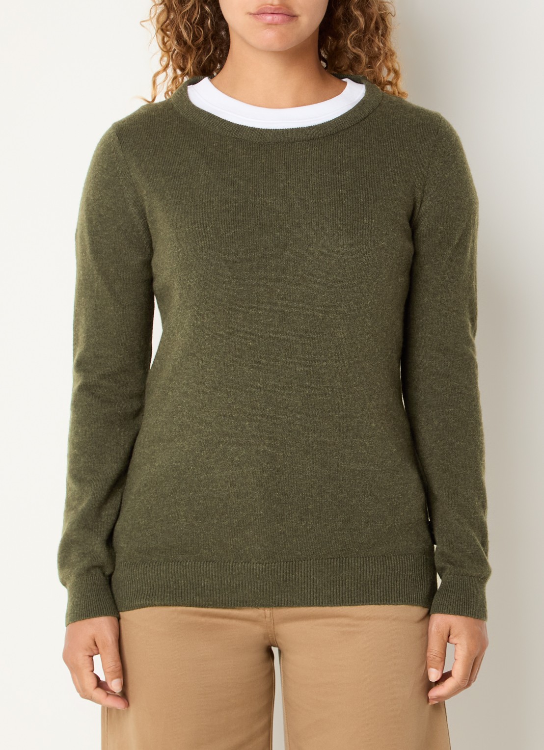 Barbour Fijngebreide pullover - detail olijfgroen