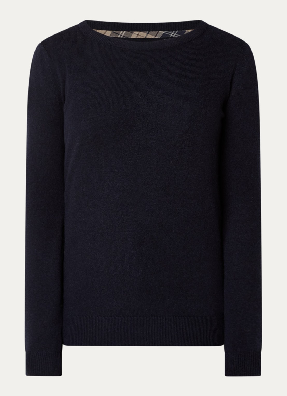 Barbour Fijngebreide pullover - voorkant 3 donkerblauw
