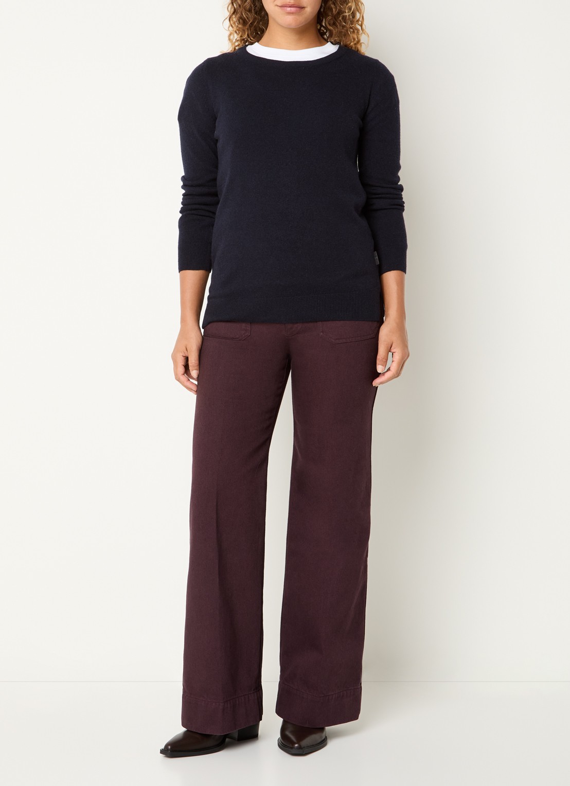 Barbour Fijngebreide pullover - voorkant 4 donkerblauw