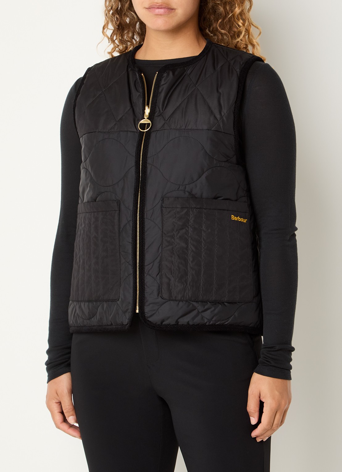 Barbour Gewatteerde bodywarmer met opgestikte zakken - detail 4 zwart