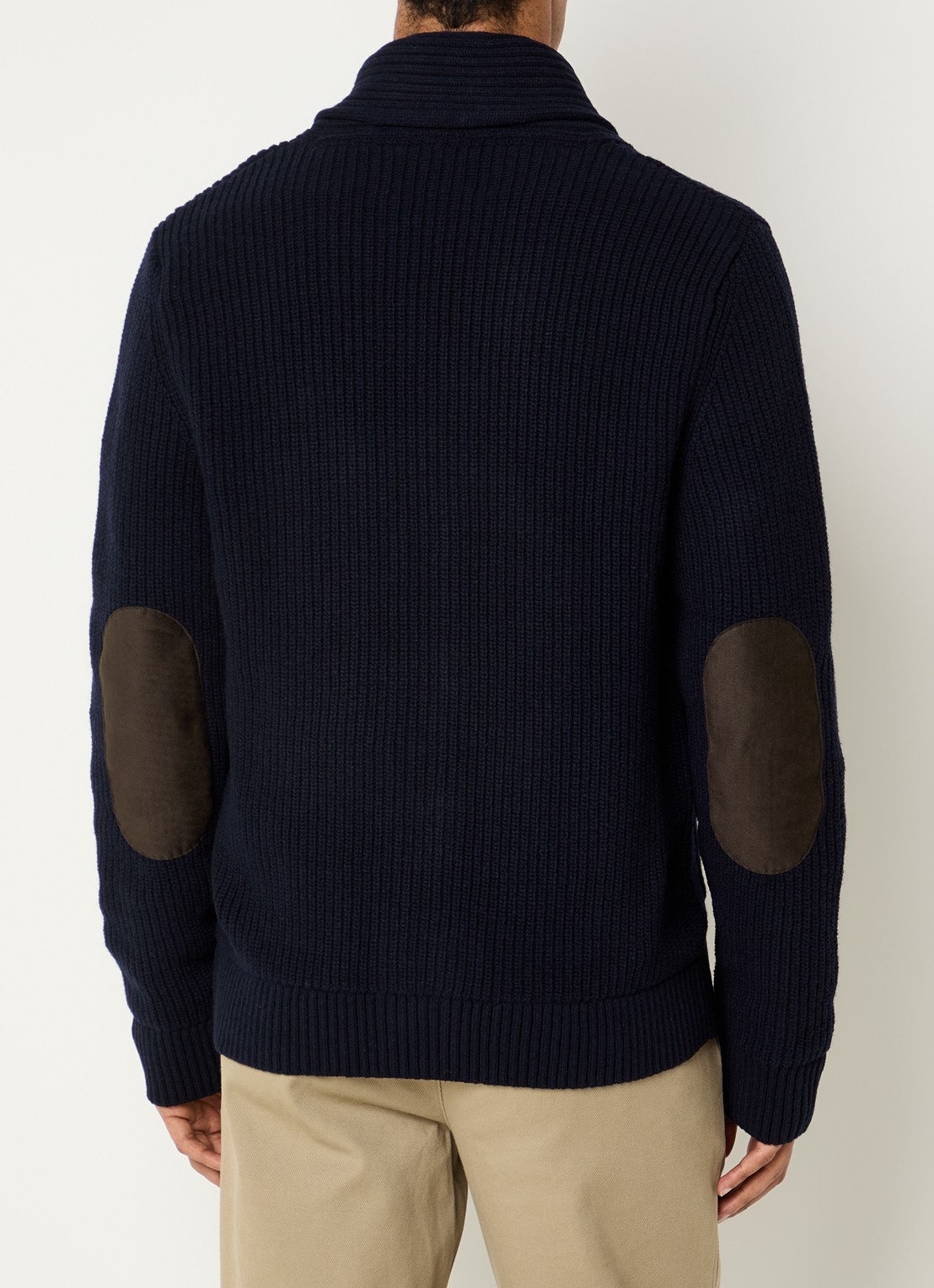 Barbour Grofgebreid vest met opgestikte zakken - achterkant 4 donkerblauw