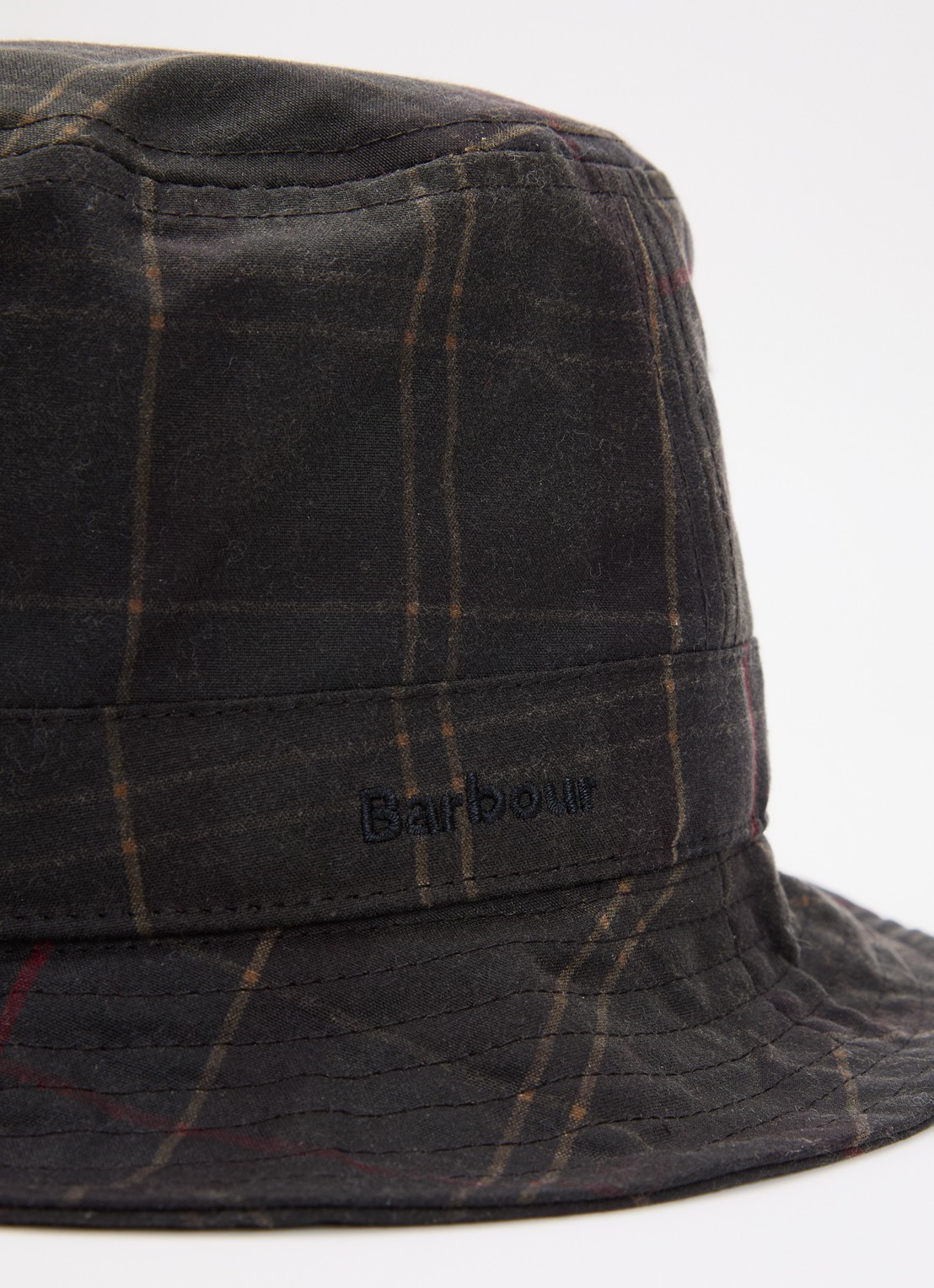 Barbour Haydon tartan bucket hoed met ruitdessin  - detail groen