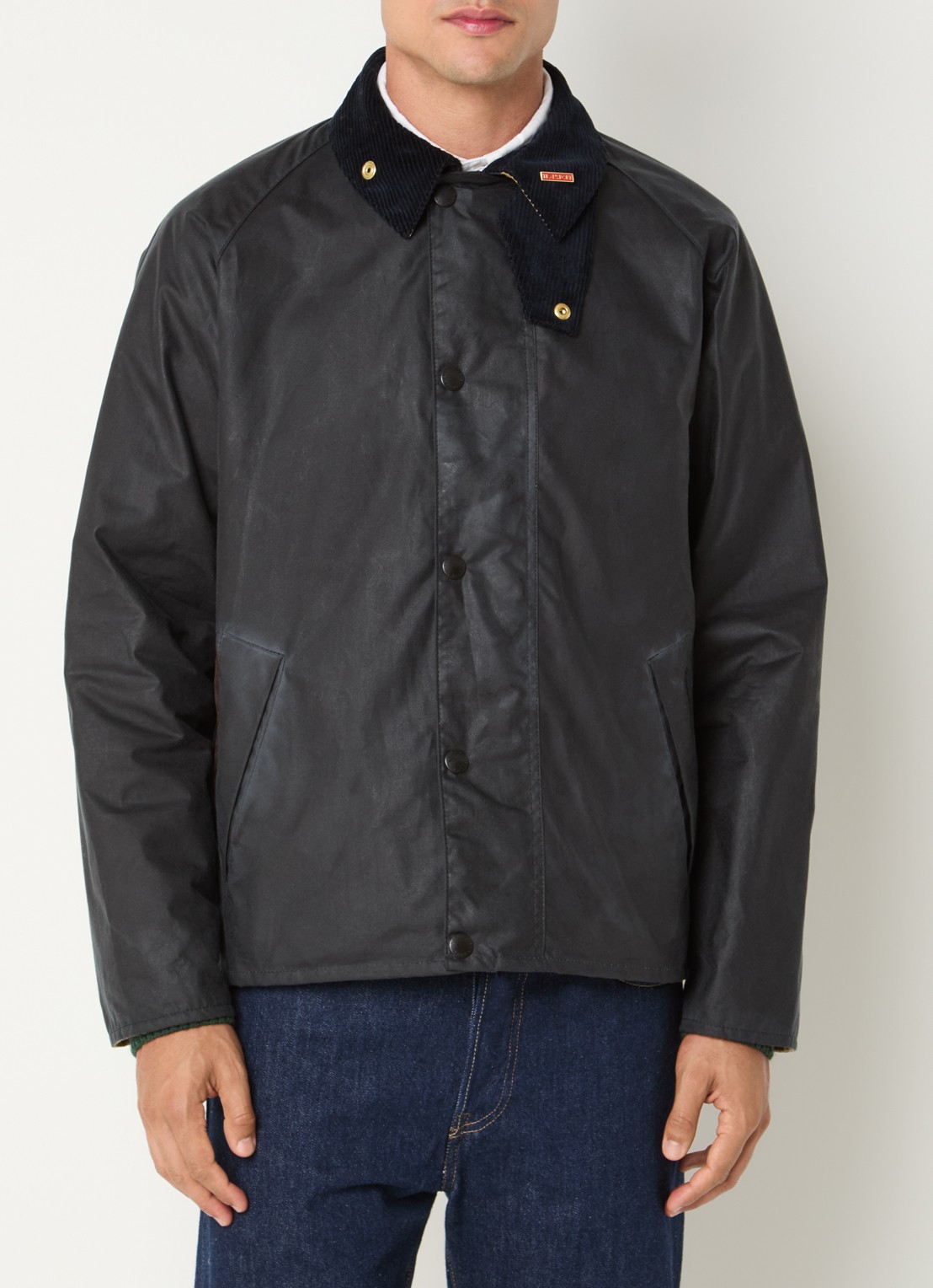 Barbour Icons barn jack met steekzakken - detail donkerblauw
