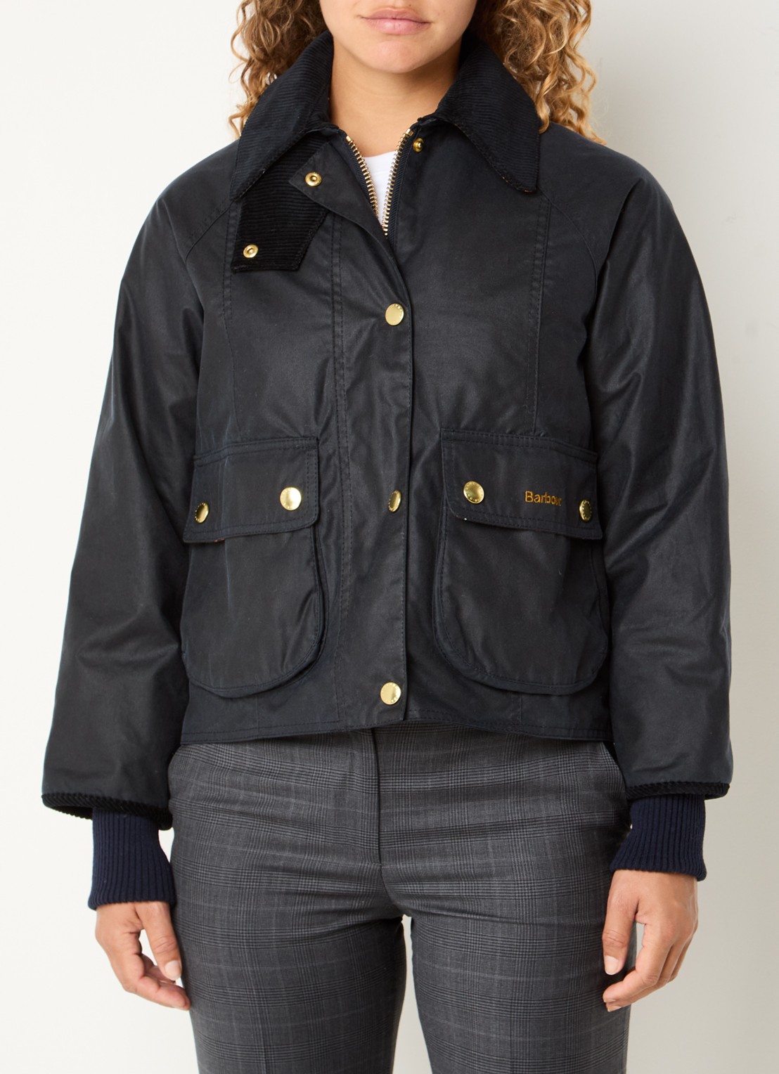Barbour Jack met klepzakken - detail 4 donkerblauw