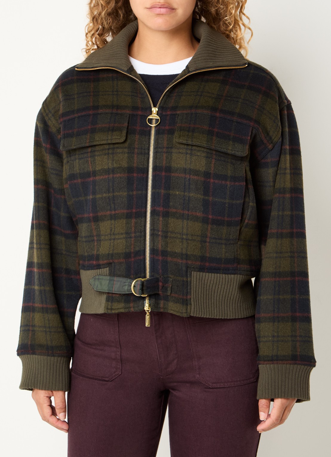Barbour Jack met ruitdessin - detail groen