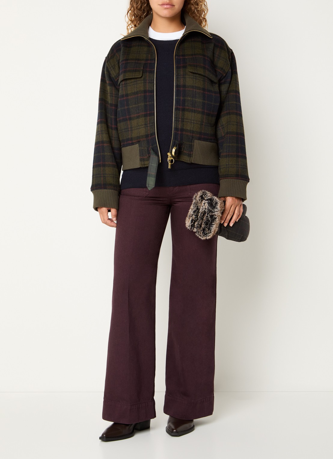 Barbour Jack met ruitdessin - voorkant 4 groen