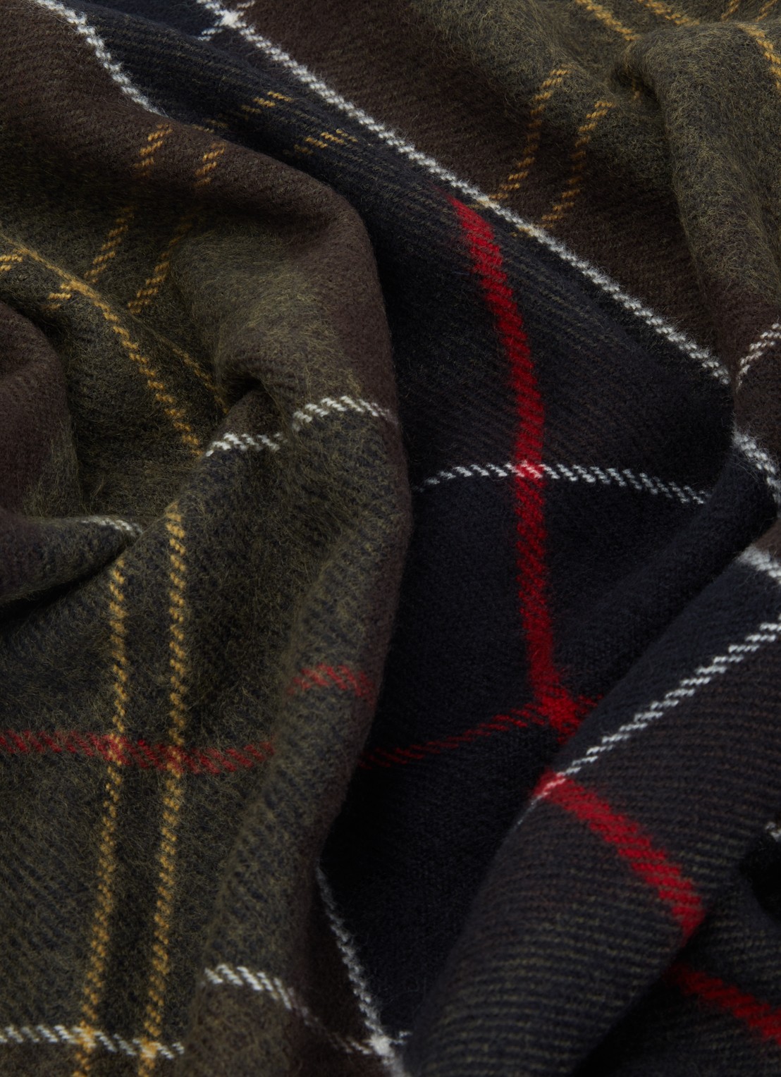 Barbour Kirklees sjaal met ruitdessin 145 x 70 cm - detail groen