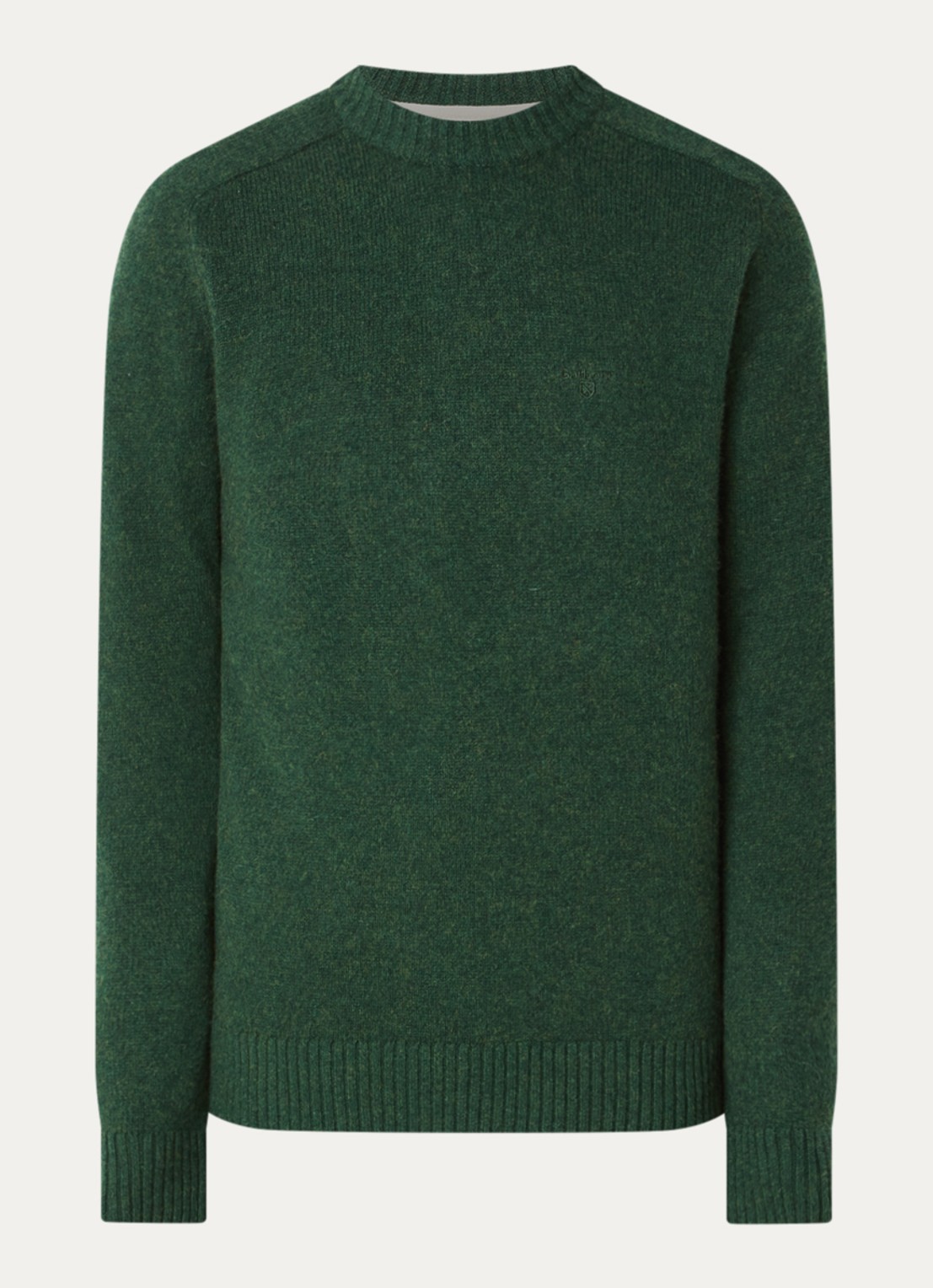 Barbour Newton grofgebreide trui van wol - voorkant groen