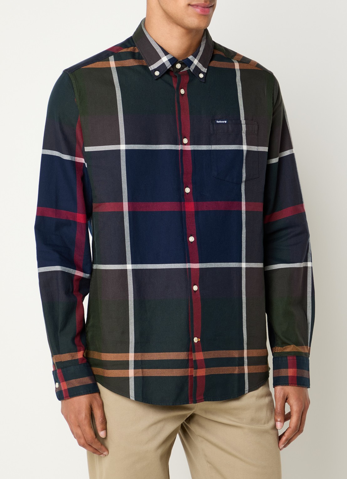 Barbour Overhemd met ruitdessin - detail 3 groen