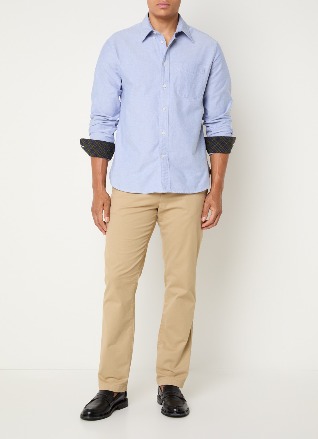 Barbour Regular fit overhemd met kraag - voorkant 2 blauw
