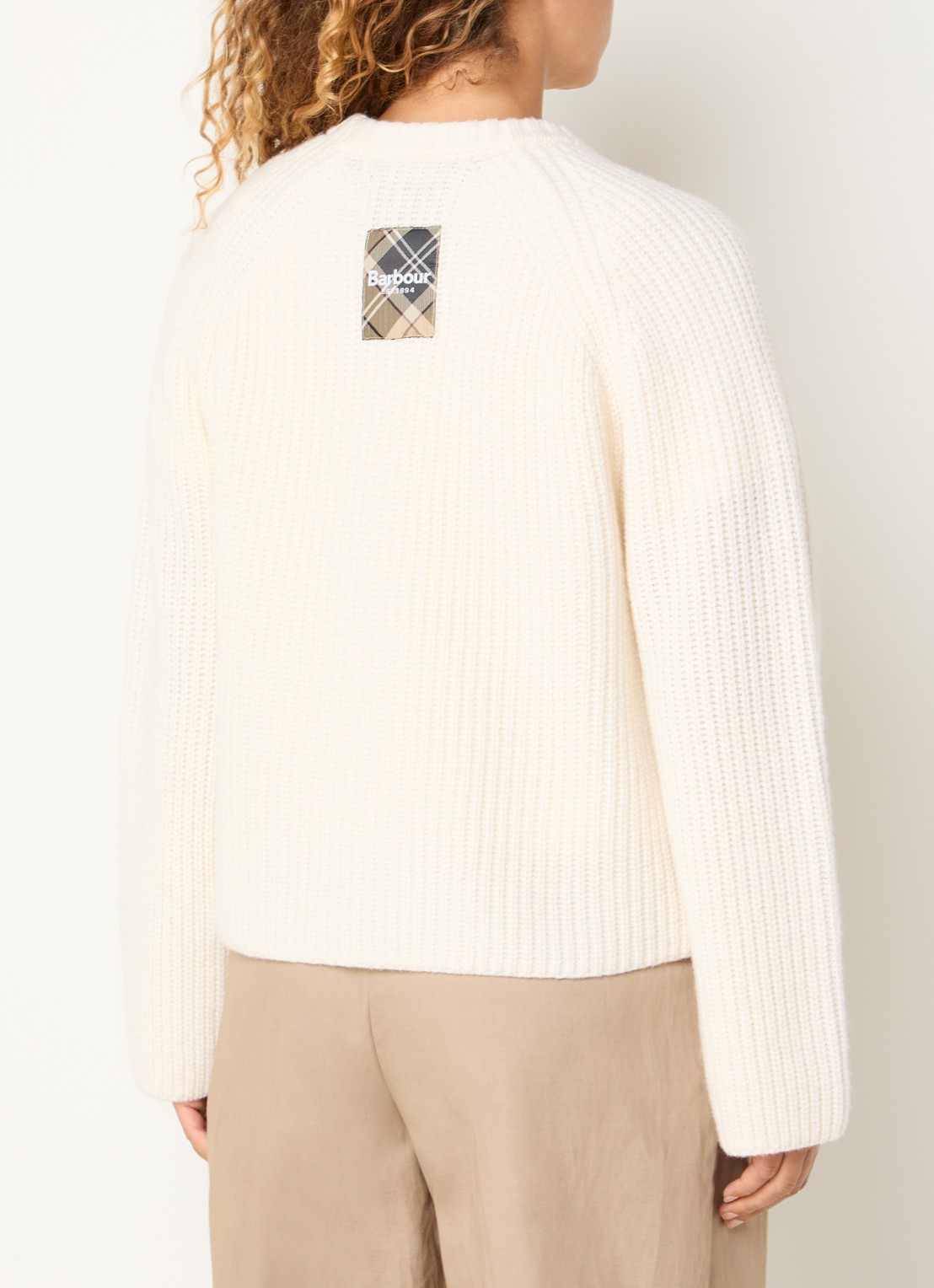 Barbour Renata grofgebreide trui - achterkant beige