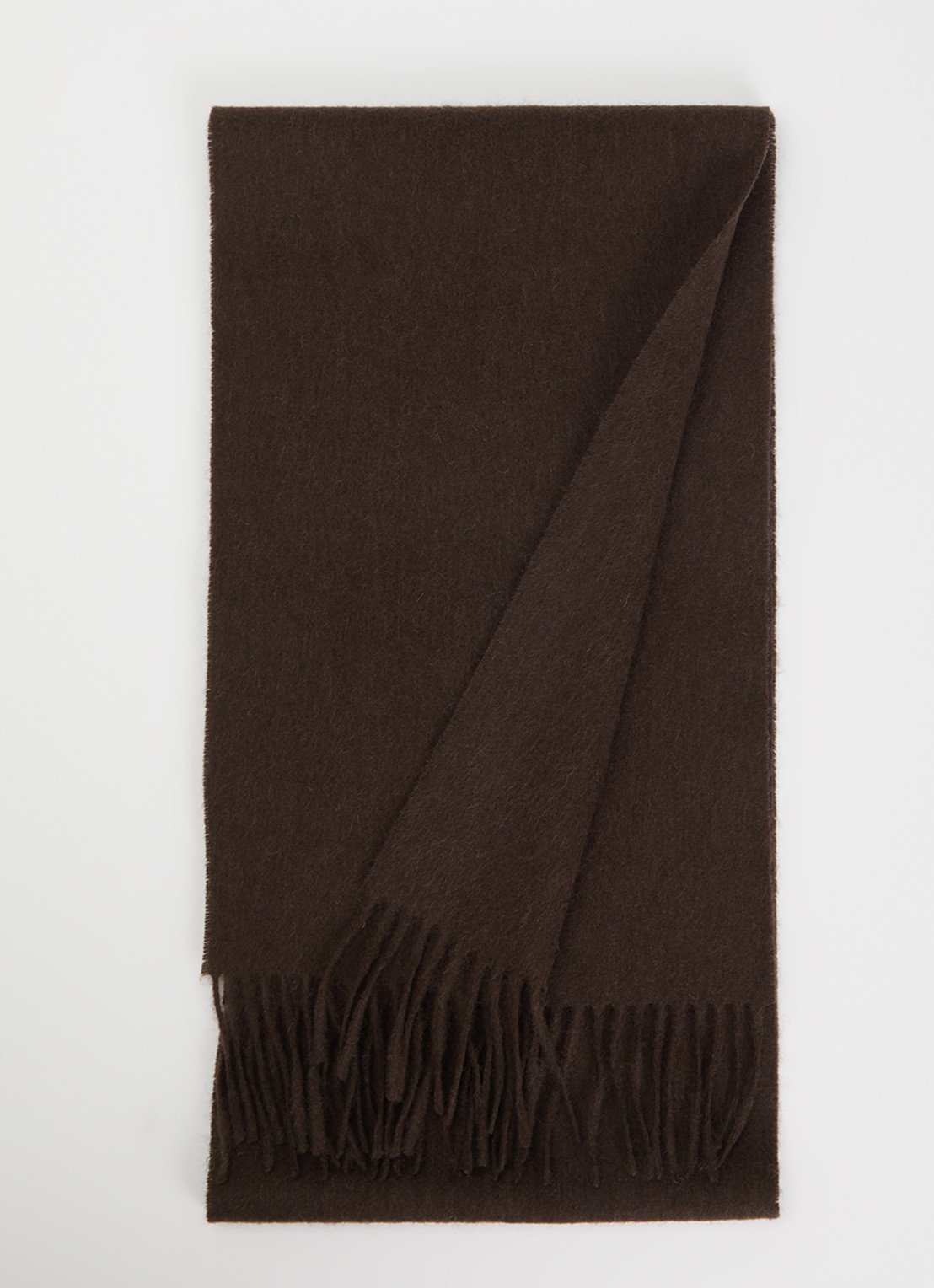 Barbour Sjaal van lamswol 25 x 180 cm  - voorkant bruin