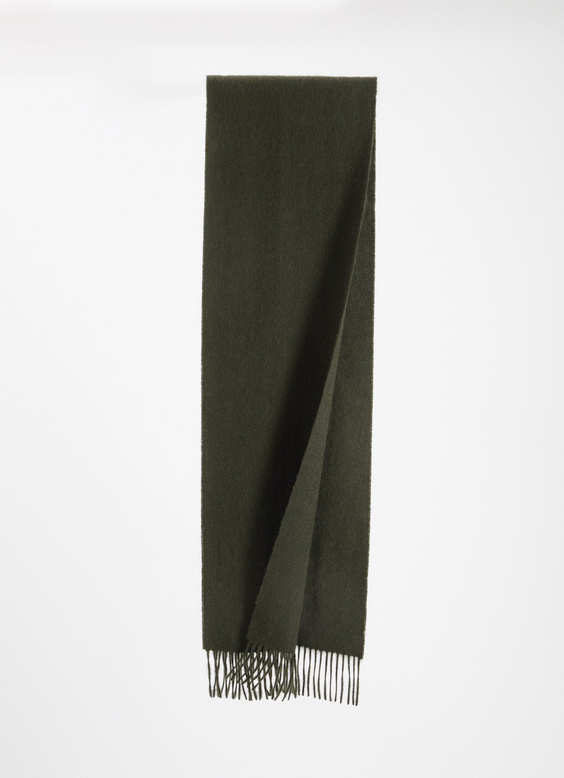 Barbour Sjaal van lamswol 25 x 180 cm  - detail bronsgroen