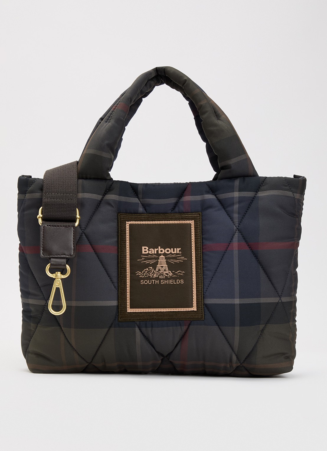 Barbour Tartan Arlene handtas met ruitdessin  - voorkant 5 groen