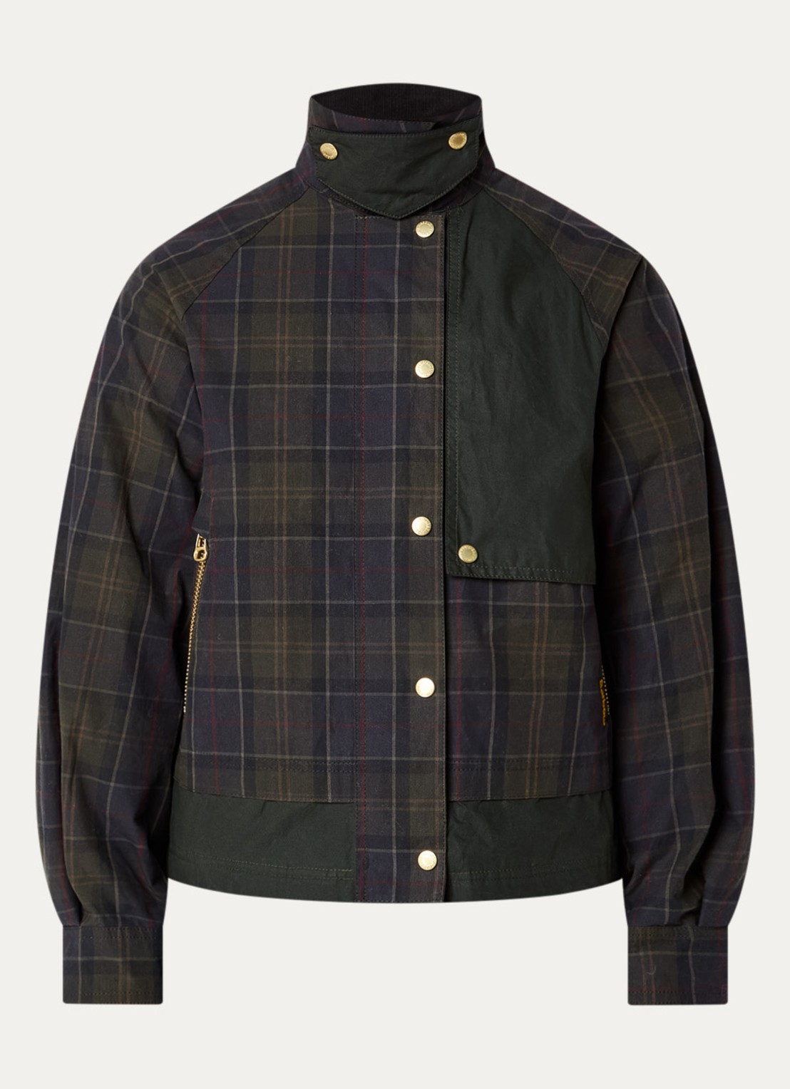 Barbour Truro jack met ruitdessin - voorkant 3 donkerblauw